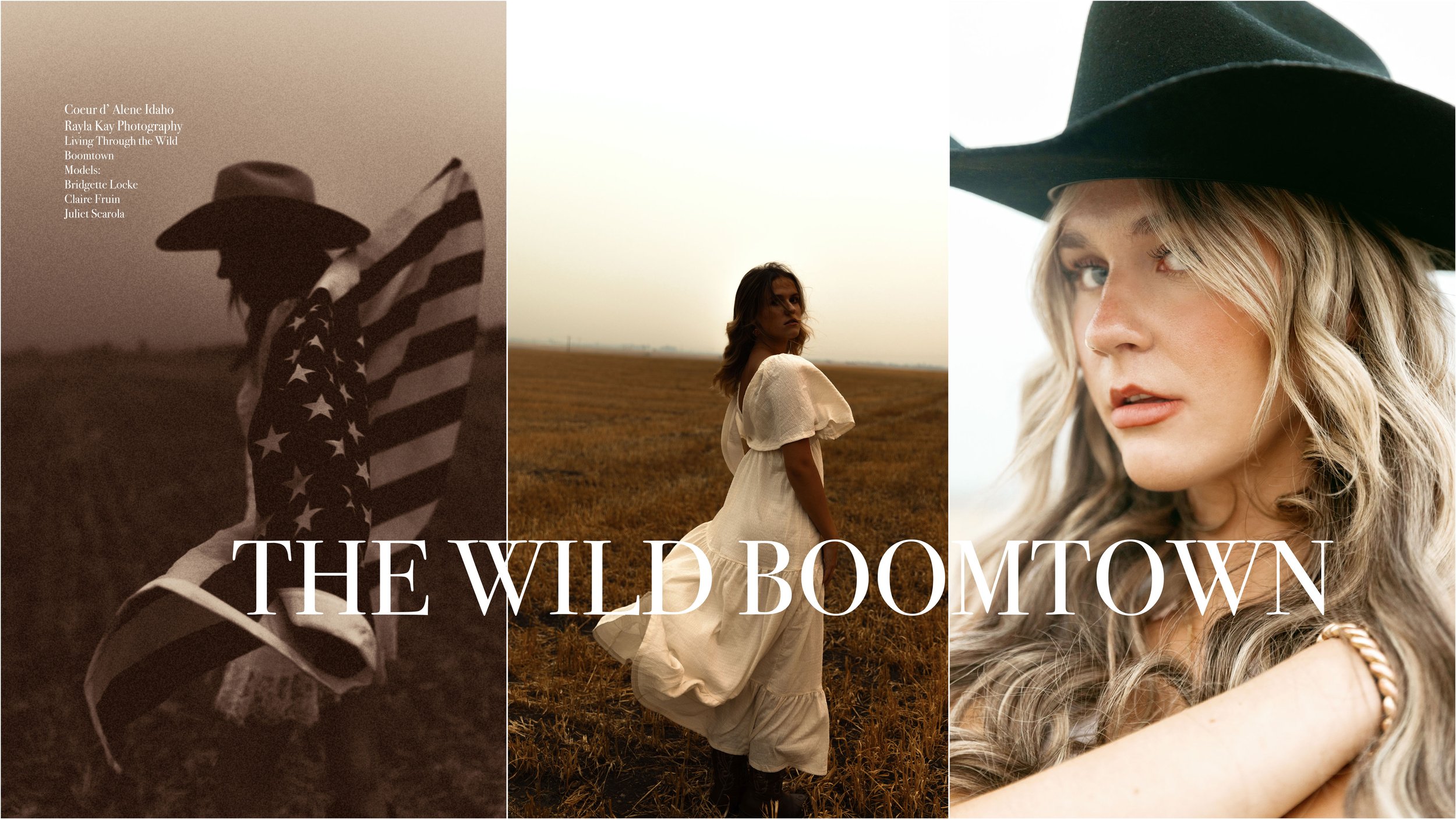 RKP model wearing western fashion in a grassy Rathdrum, Idaho field near Coeur d’Alene