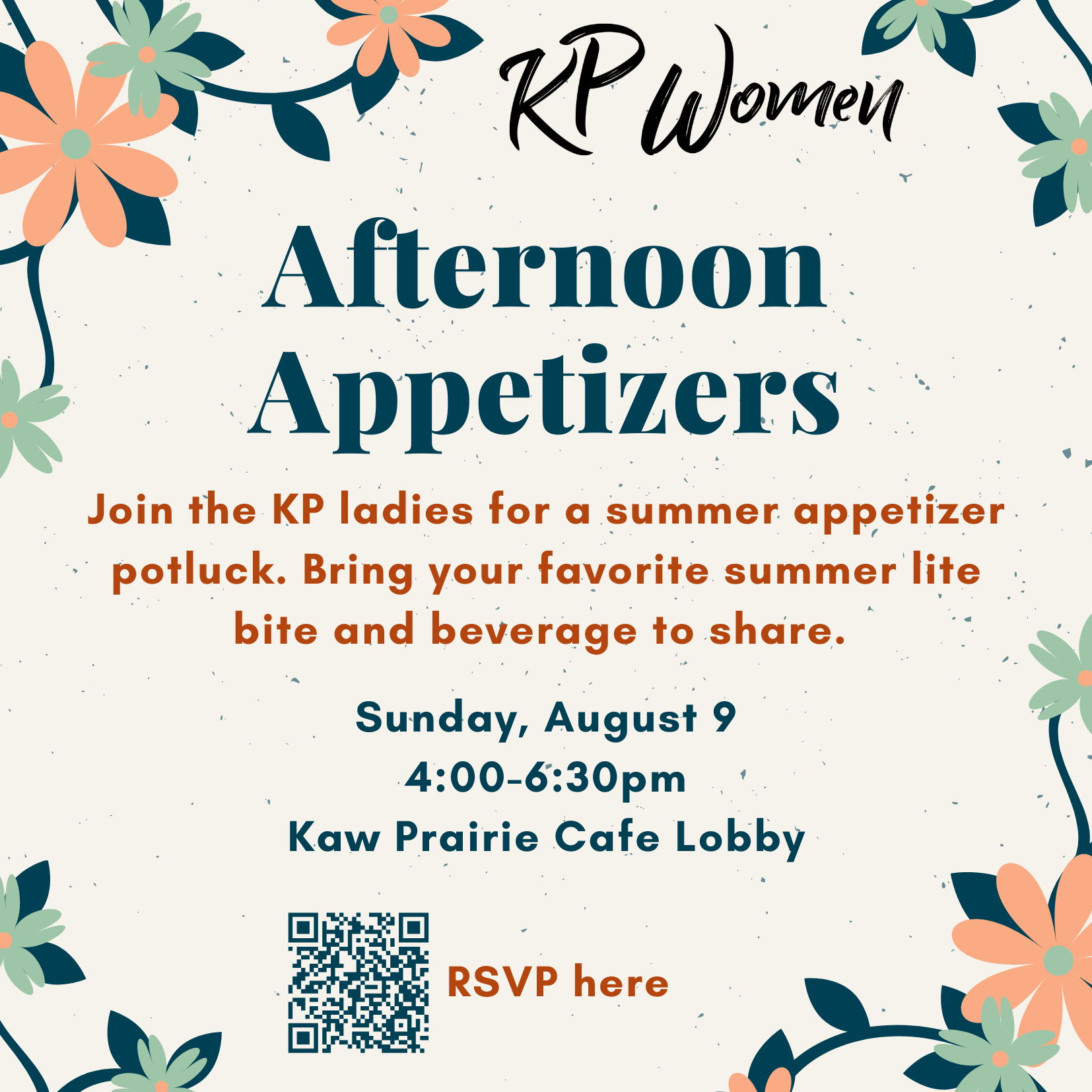  KP Women August Social 
 Aug. 9 (Sun) | 4:00-6:30pm 