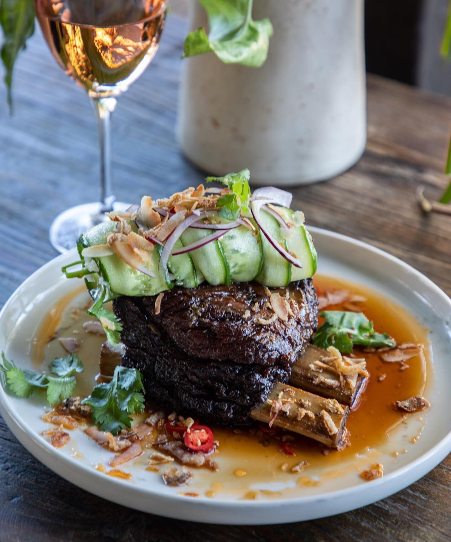 Dinner plans ? We got you covered 💥// Sticky braised beef rib, with caramel, coconut &amp; herb salad 💥