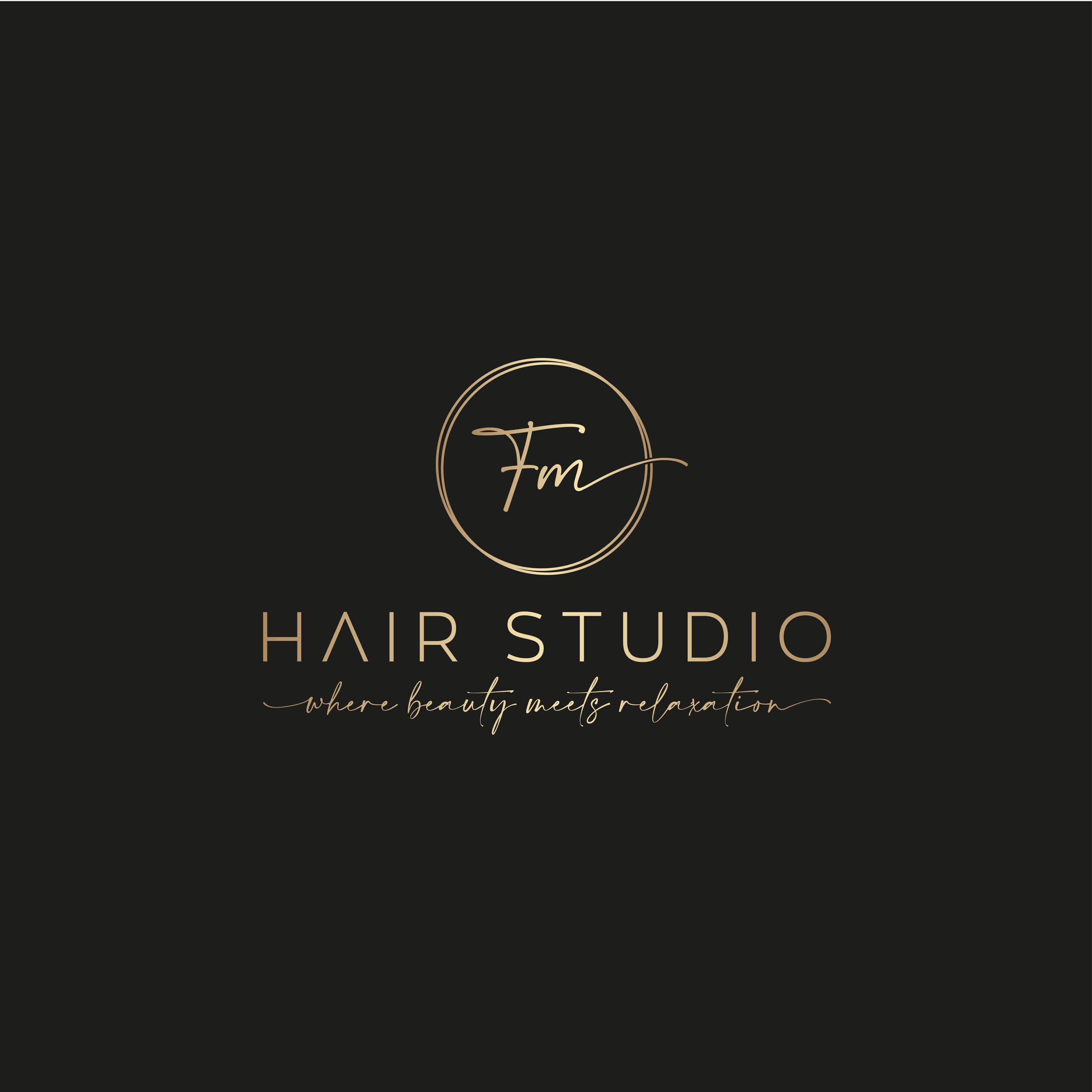 Hair salon logo with man and scissors Royalty Free Vector