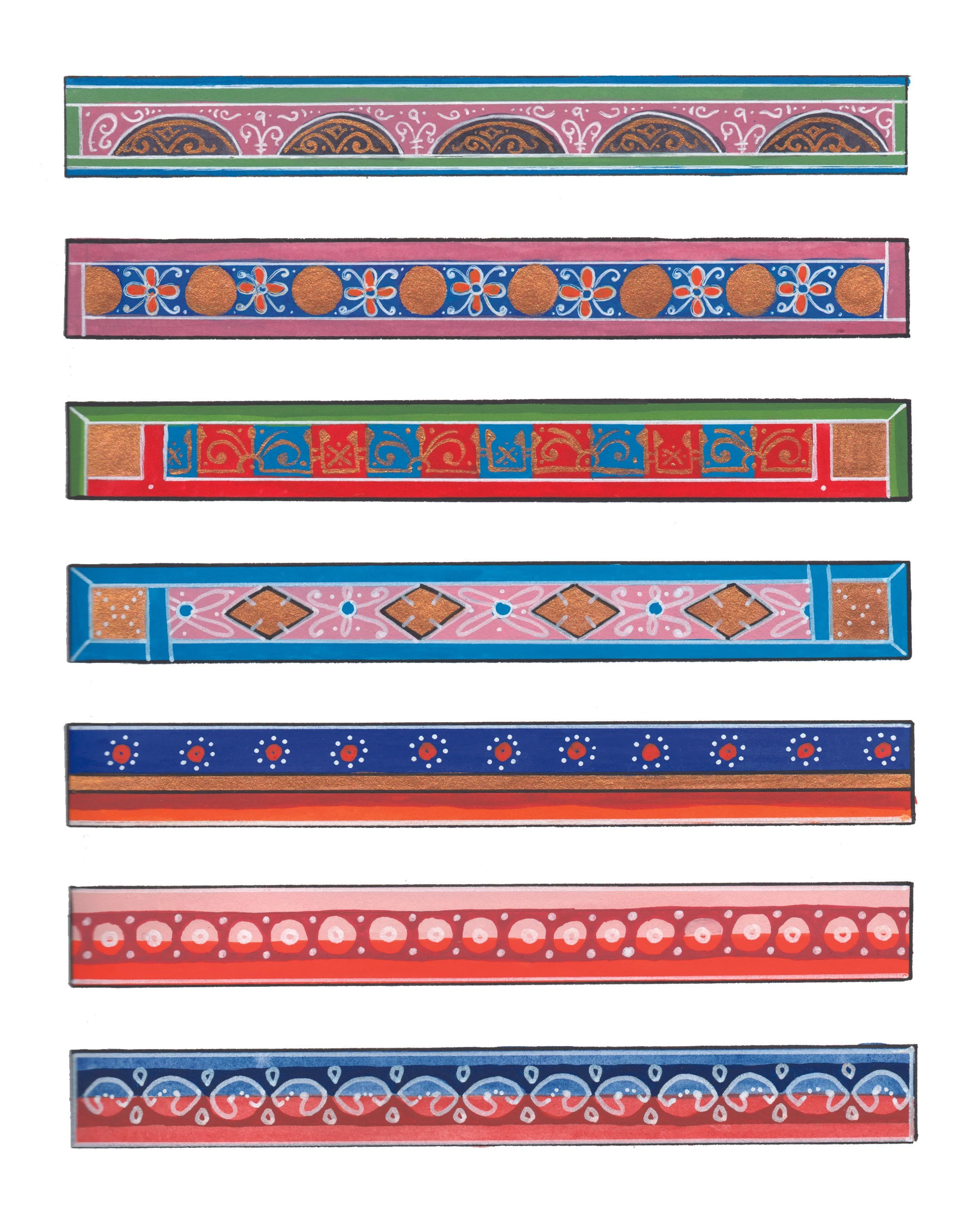 Days 15-21,
2023,
Watercolor, gouache and ink.