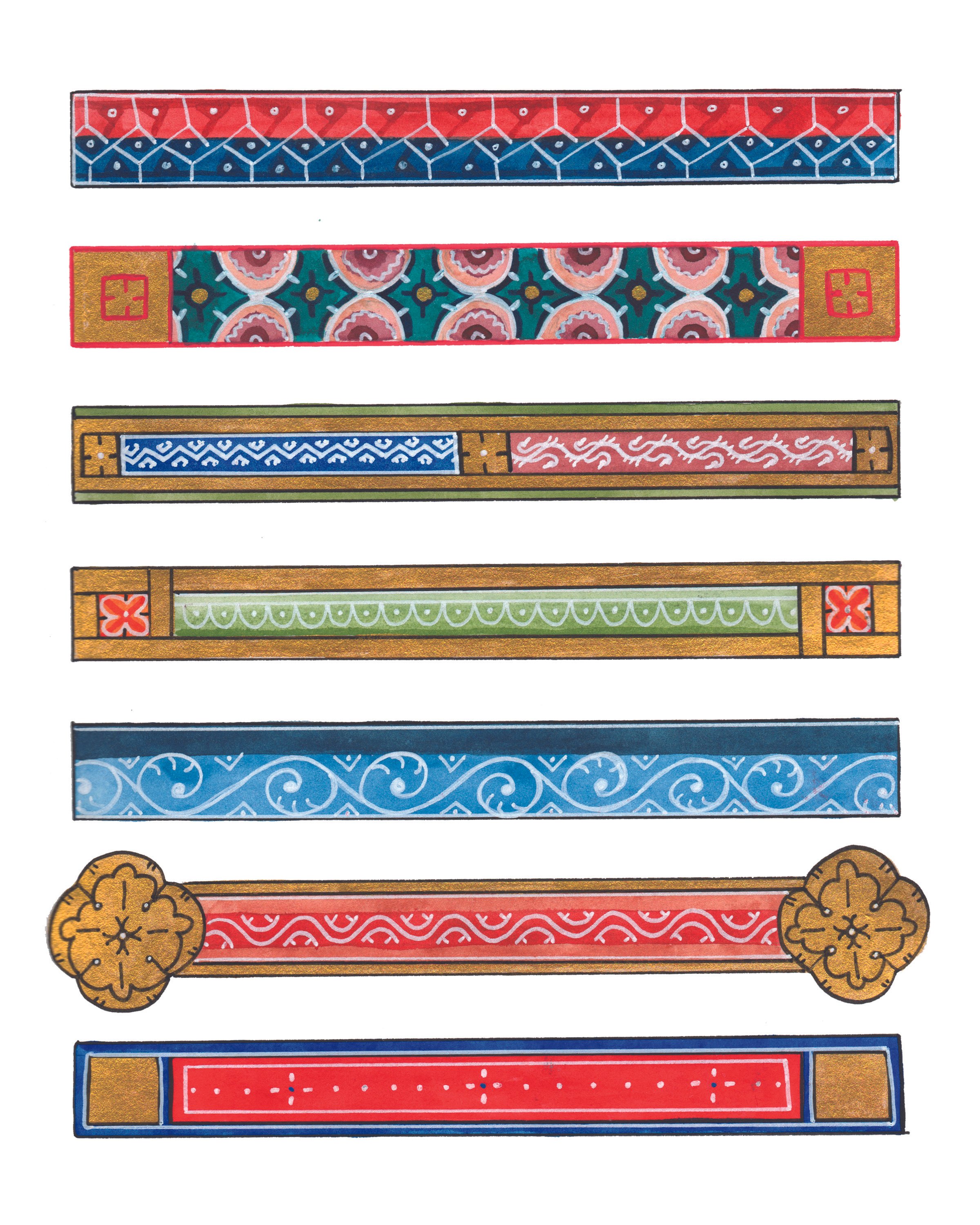 Days 1-7,
2022,
Watercolor, gouache and ink.