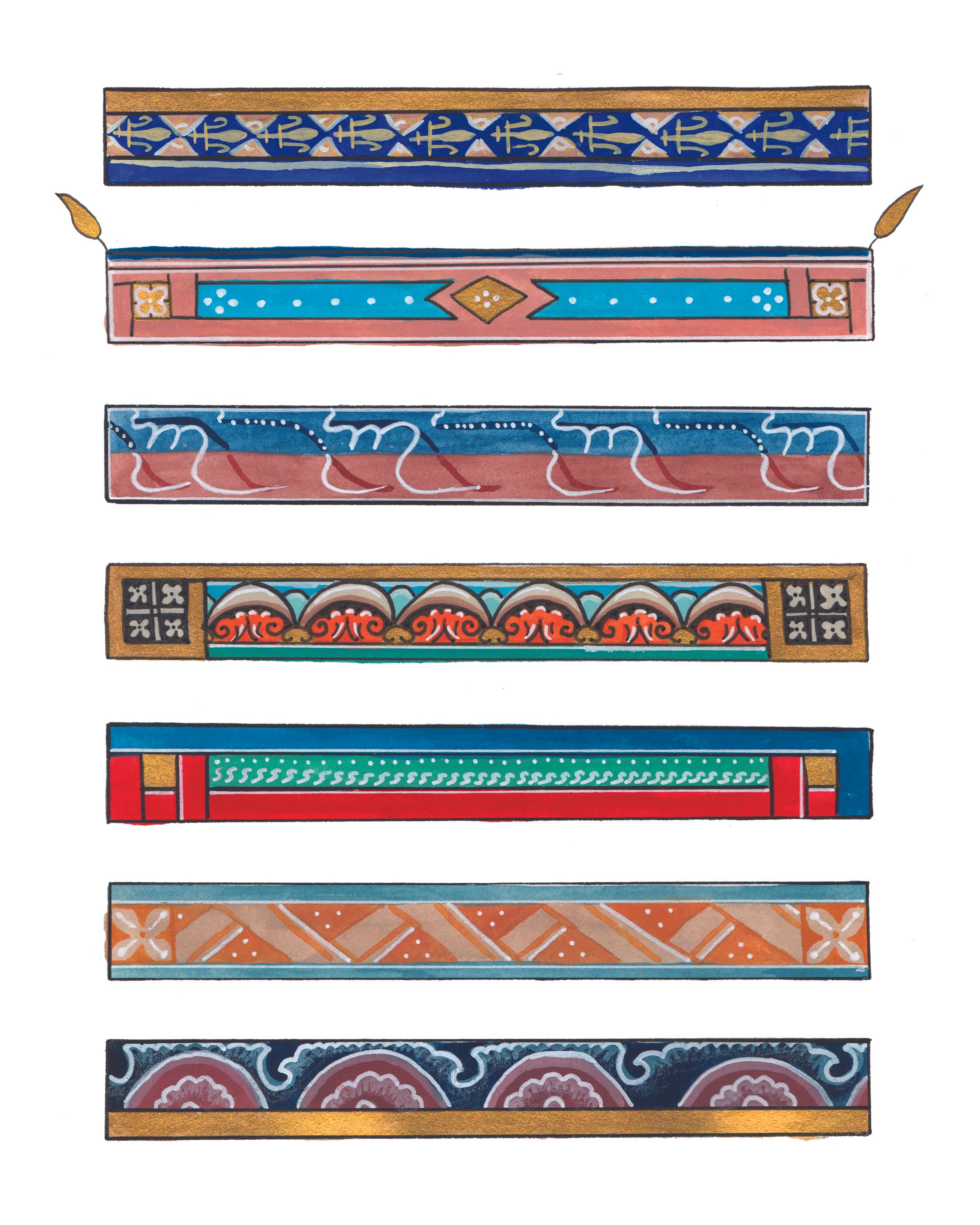 Days 8-14,
2022,
Watercolor, gouache and ink.