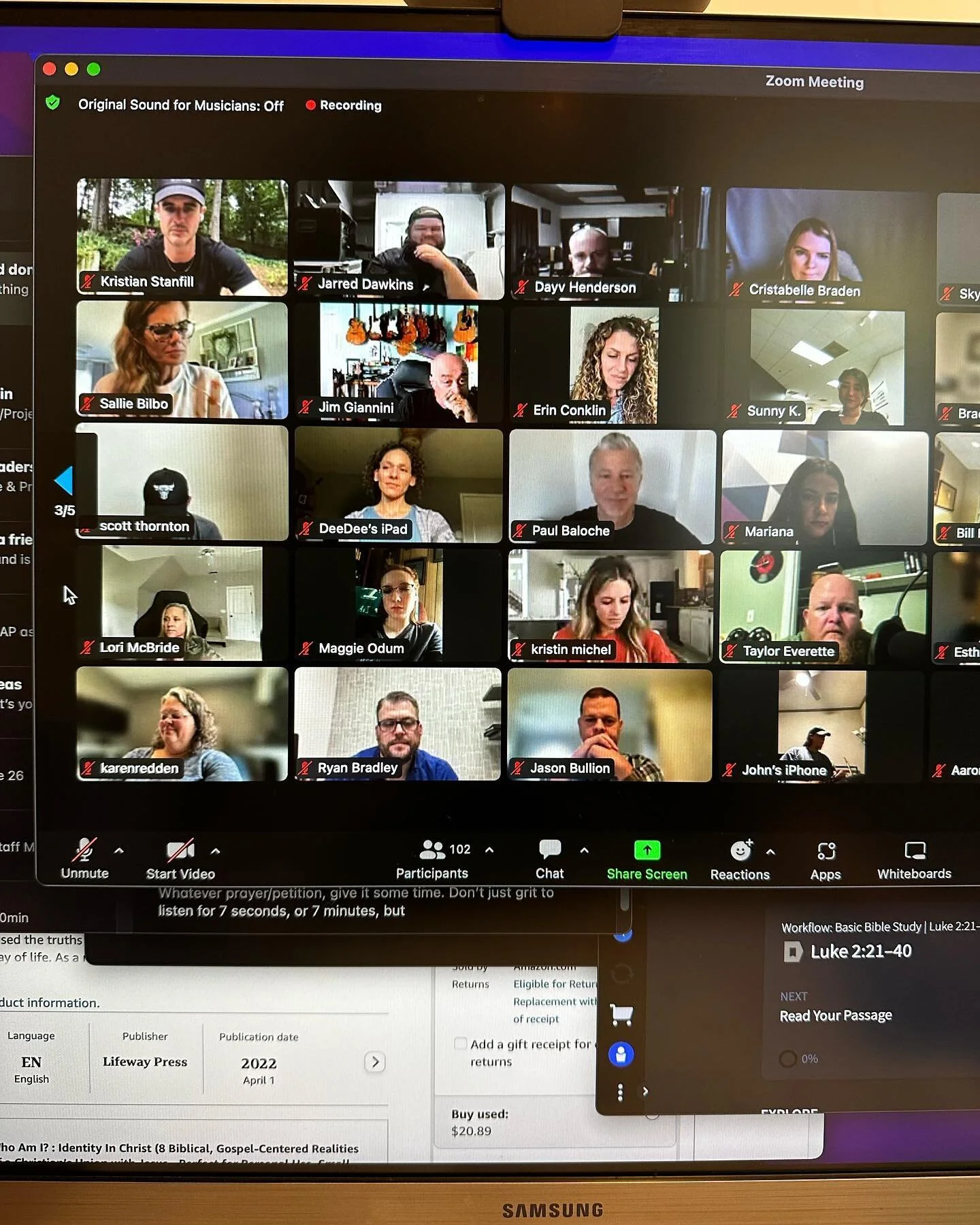 Oh yeah, just casually spending the day in a Zoom meeting with Kristene DiMarco, Paul Baloche, Kristian Standfill, John Eldridge&hellip; no big.