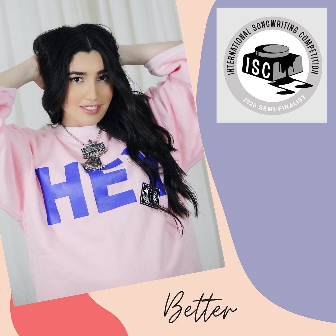 I am thrilled to announce that my song &lsquo;Better&rsquo; which I wrote with the amazing @nataniamusic has been selected as a semi-finalist in the 2020 International Songwriting Competition. Thank you so much @intlsongcomp for the wonderful news 🤩
