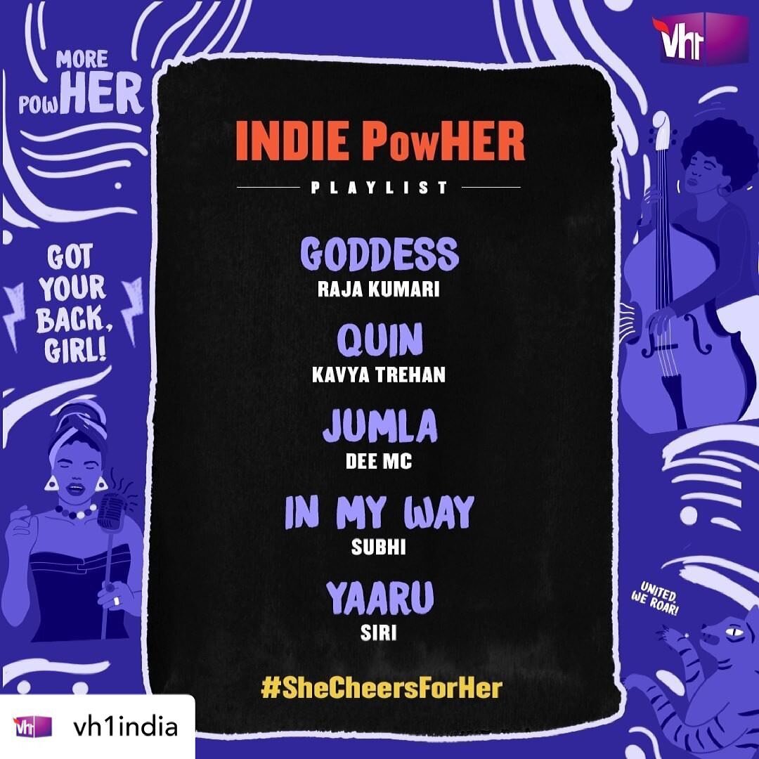 Yes!!! More power to women artists. Time to cheer each other and rise up together 🙌🏻🙌🏻🙌🏻
#shecheersforher 
Thank you @vh1india @neryska for this awesome initiative 🤍

Posted @withregram &bull; @vh1india They make the rules and when needed, bre