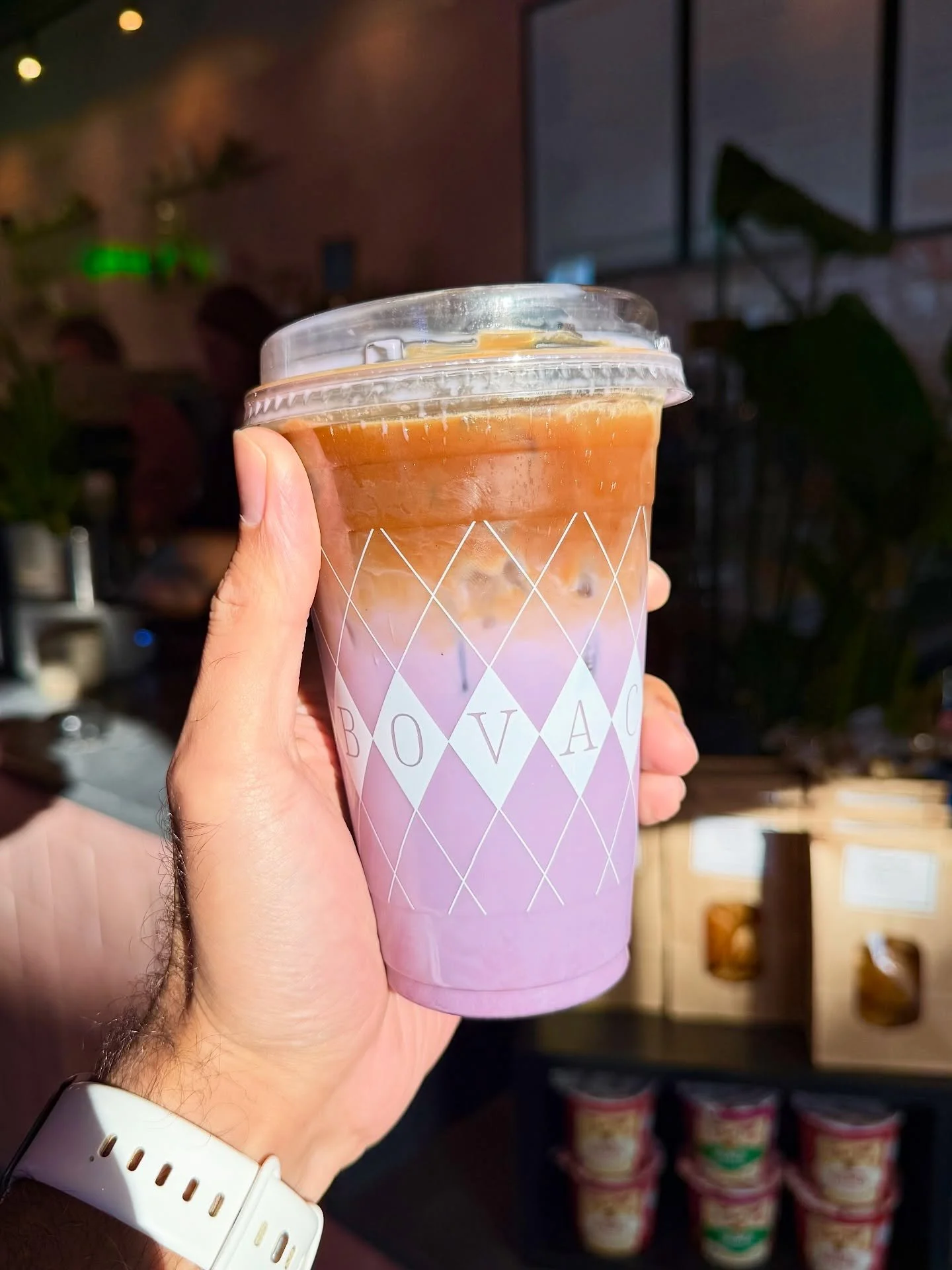 💜 UBE BLUEBERRY has entered the chat @bovaconticoffee 💬 

We must say, you&rsquo;ll love this new take on an UBE latte BERRY much 😜 &mdash; Salamat brown sugar Ube syrup, blueberry simple syrup, and house espresso. And all that to say, tart, nutty