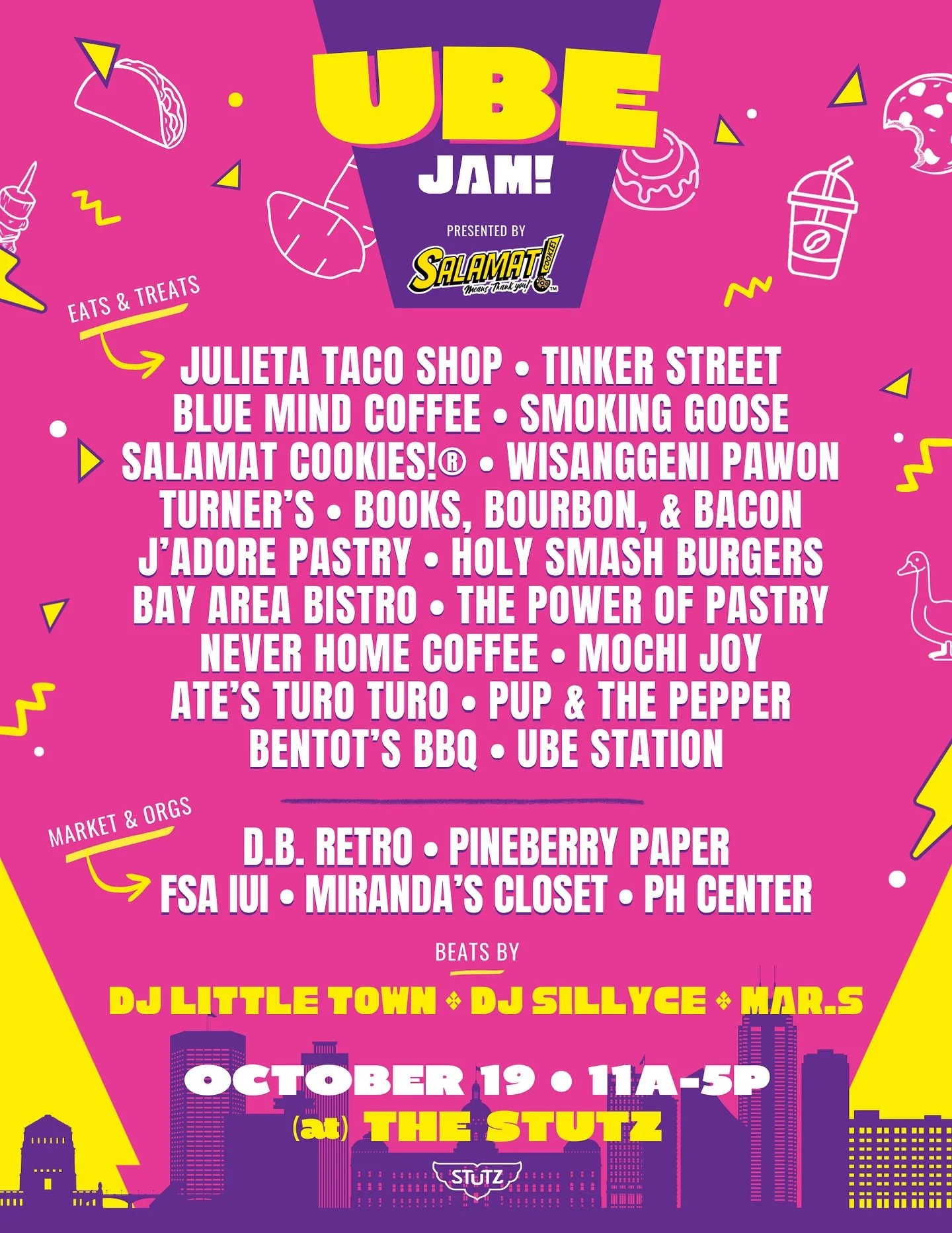 🎉 MEET THE UBE JAMMERZ!! 🎉

In the heart of Filipino American History Month, we&rsquo;re bringing together your favorite Indy chefs, bakers, and small biz makers for ONE DAY of UBE (🇵🇭 Purple Yam) &mdash;purple tongues guaranteed!! 💜👅 

✨ Welco