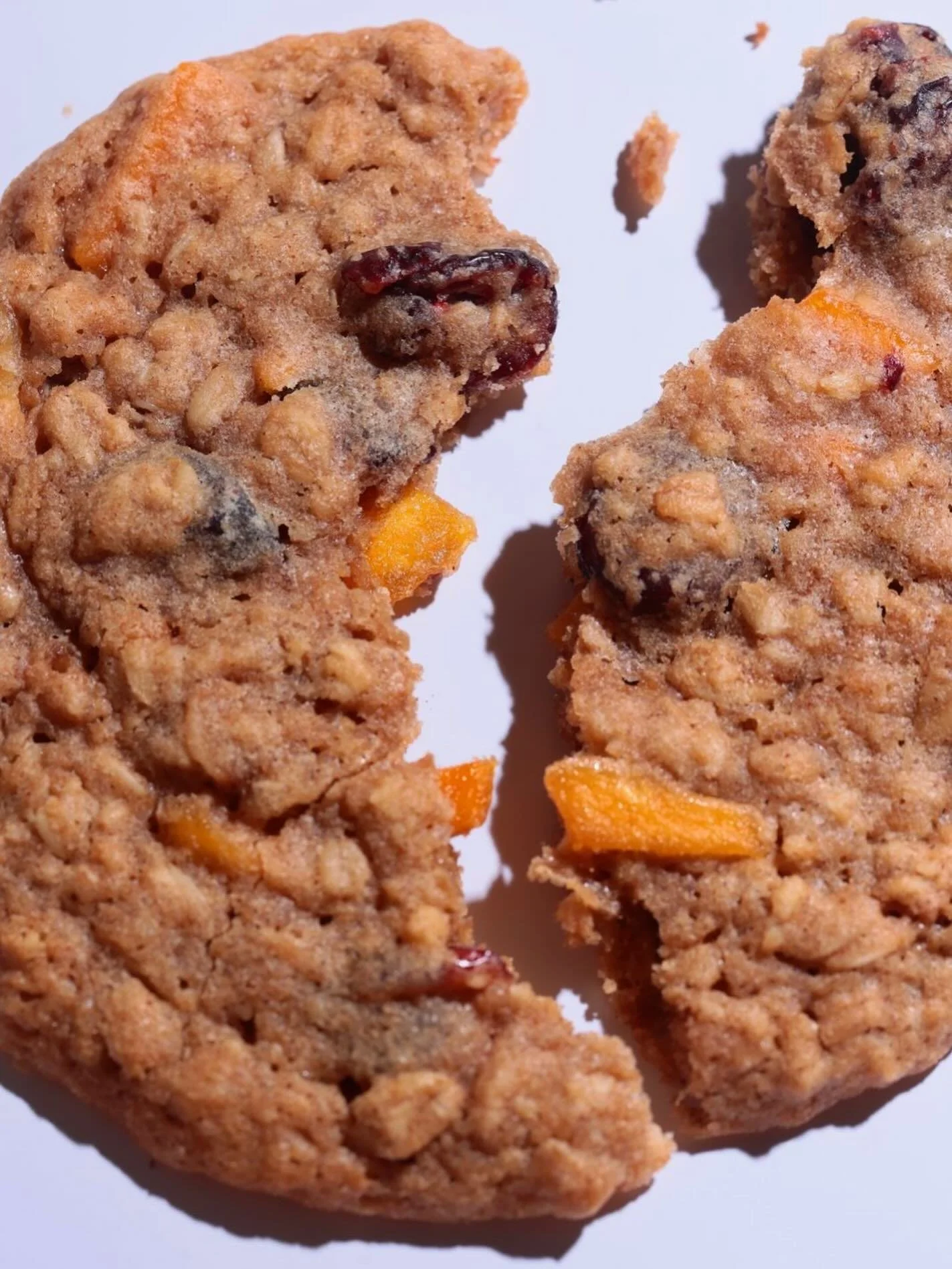 We wanted to make a homey, warm, and memorable Thanksgiving flavor this year and ended up with a cookie that landed somewhere between Americana nostalgia and tropical heavy hitters.

Our Oatmeal Mango Cranberry cookie, spiced with a little dash of ci
