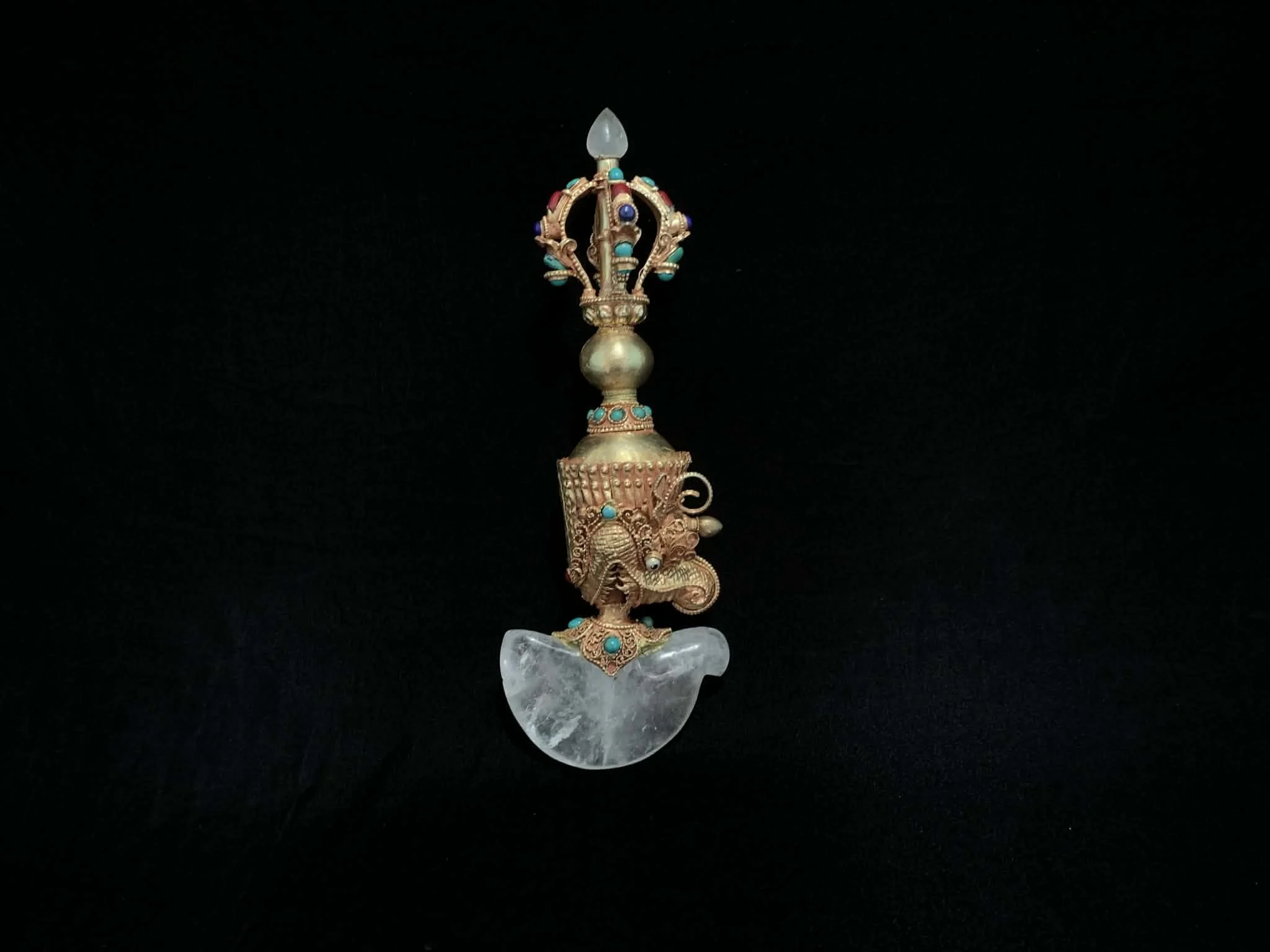 Tibetan Jeweled Buddhist Kartika Vajra Knife Axe