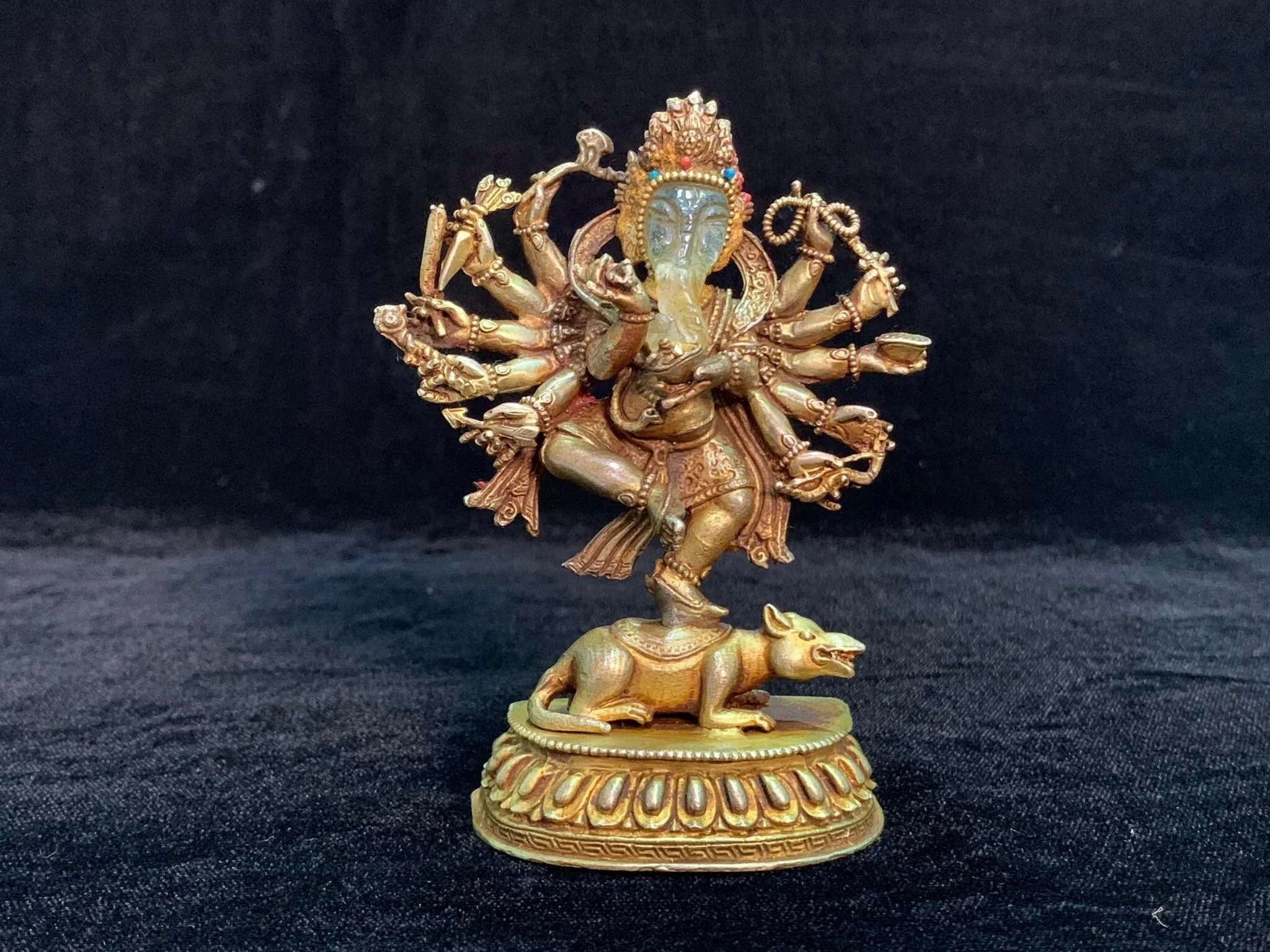 Gilt Crystal Ganesh Statue
