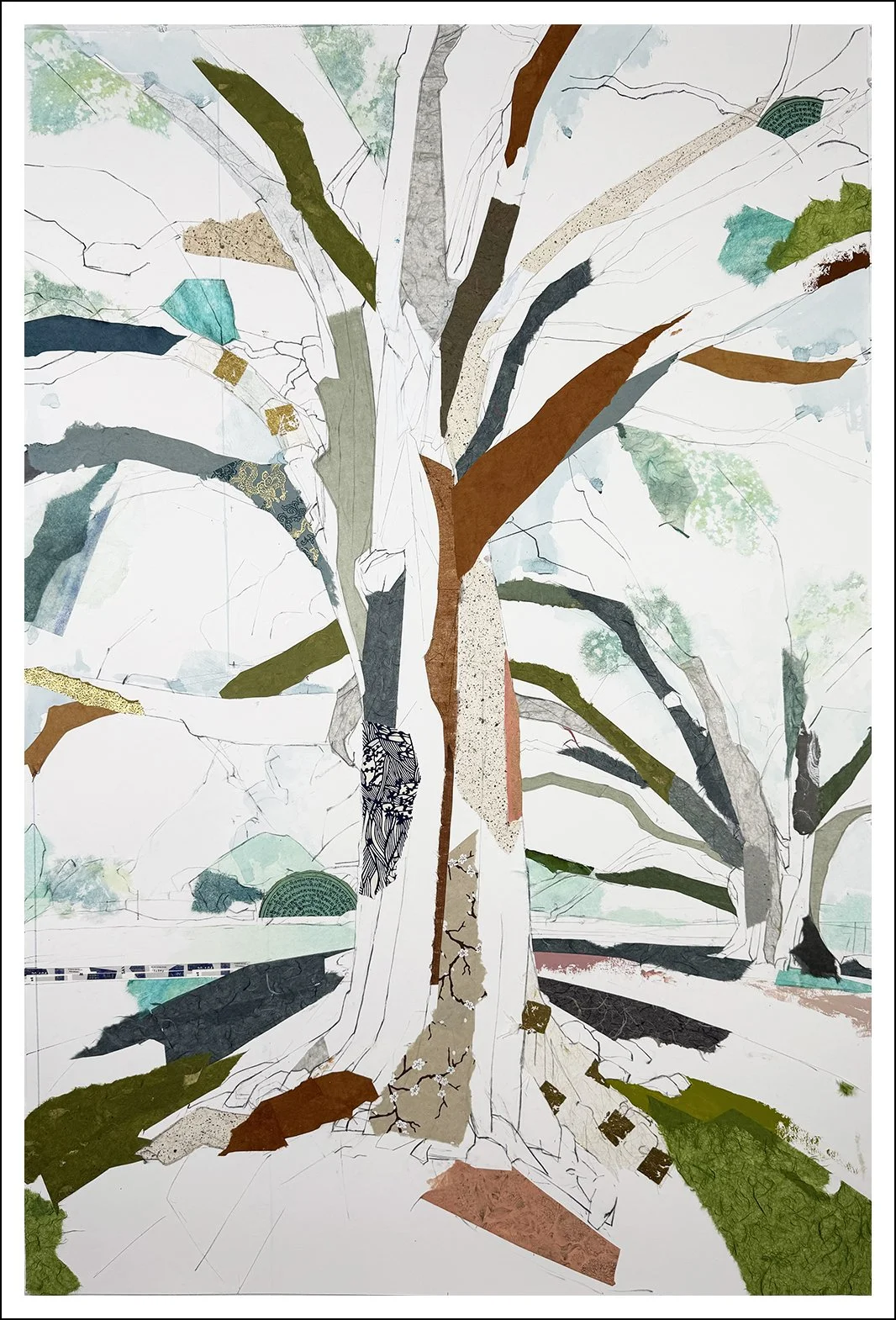35° 13’ 44” N 80° 47’ 25” W
Charlotte Country Club Oak XIII
60 inches x 40 inches
Mixed media on paper