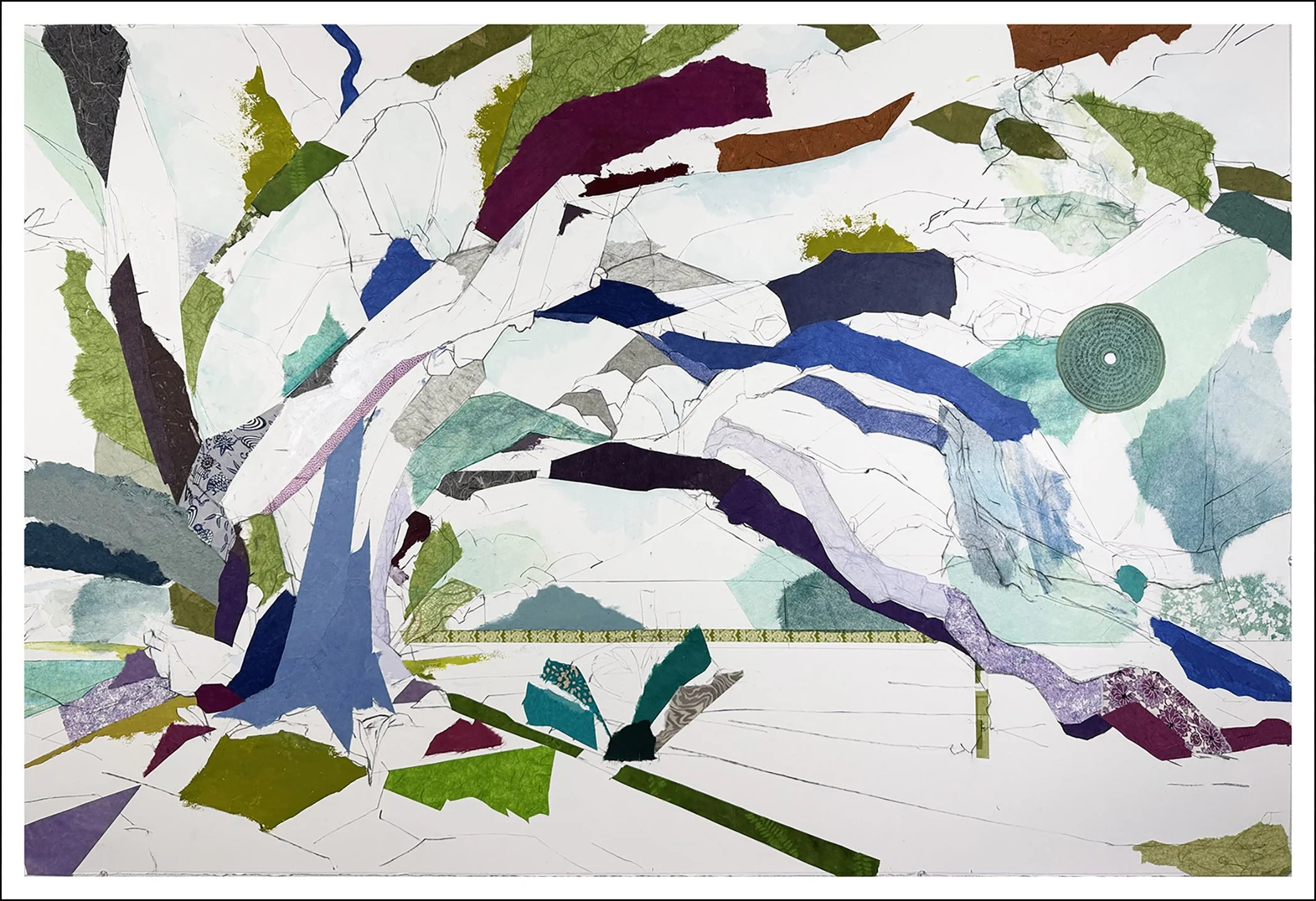 30° 41’ 39.5” N 91° 25’ 11.50” W
New Roads Oak VI
40.25 inches x 60 inches
Mixed media on paper