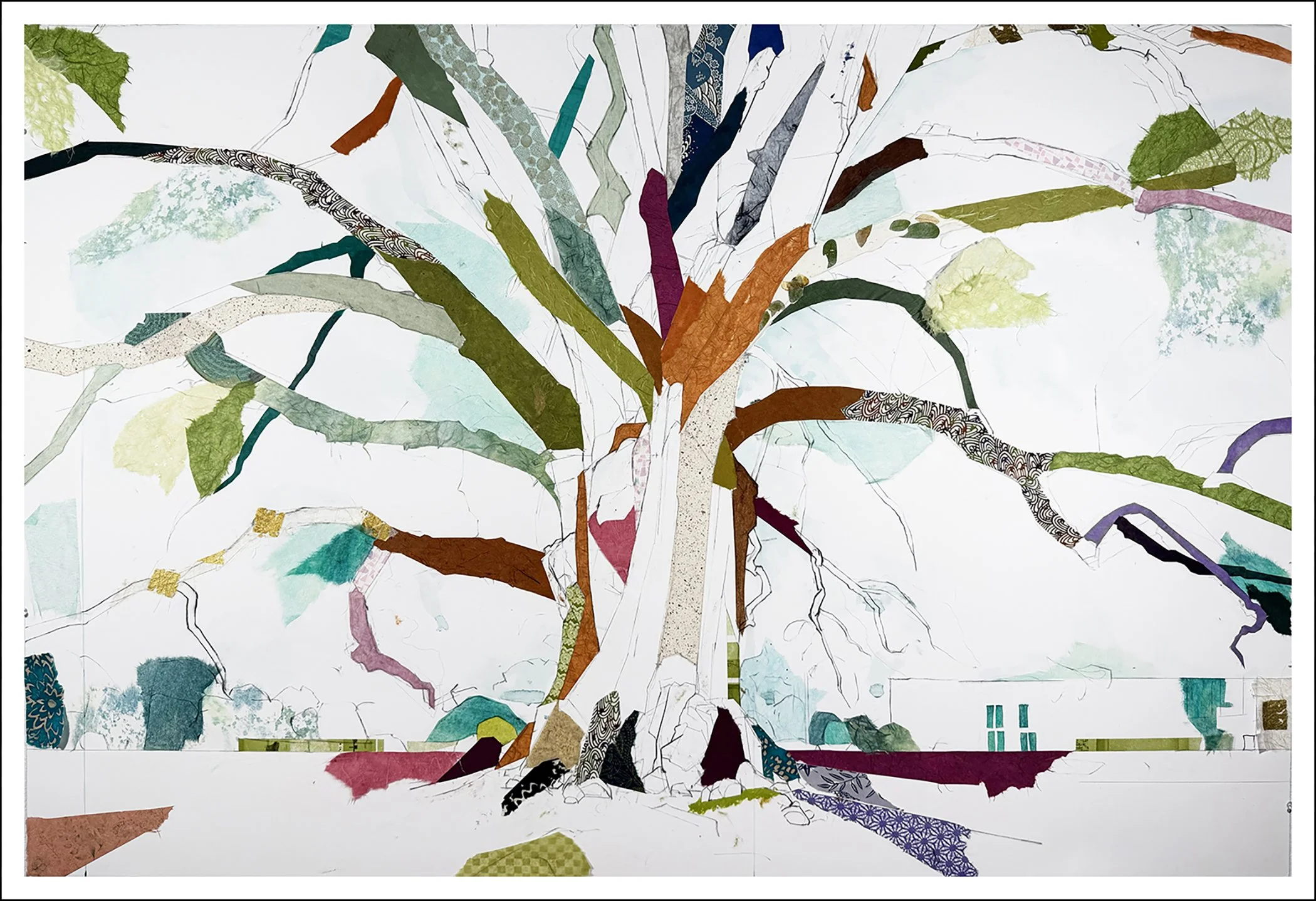 35° 13’ 45.25” N 80° 47’ 26.25” W
Charlotte Country Club Oak XII
40 inches x 60 inches
Mixed media on paper