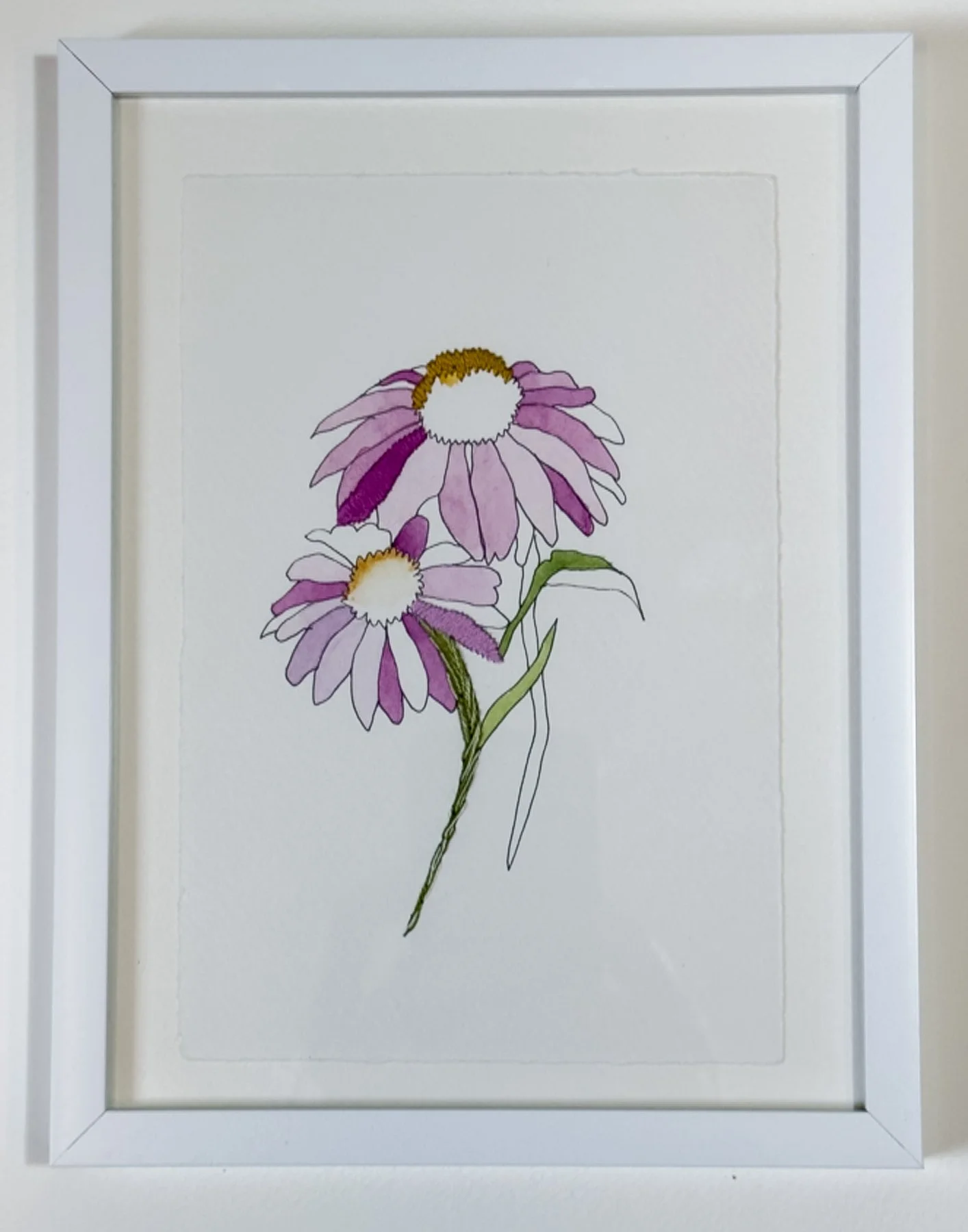 Pink Echinacea Embroidered Framed Sq.jpg