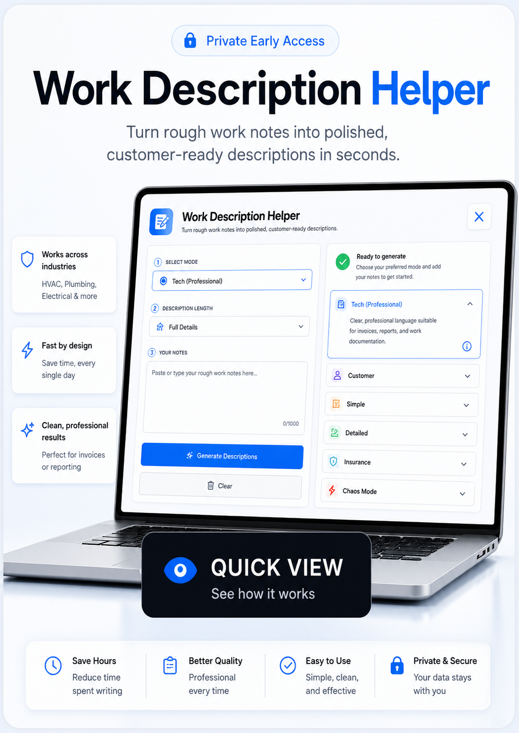 Work Description Helper — Founding Member Access