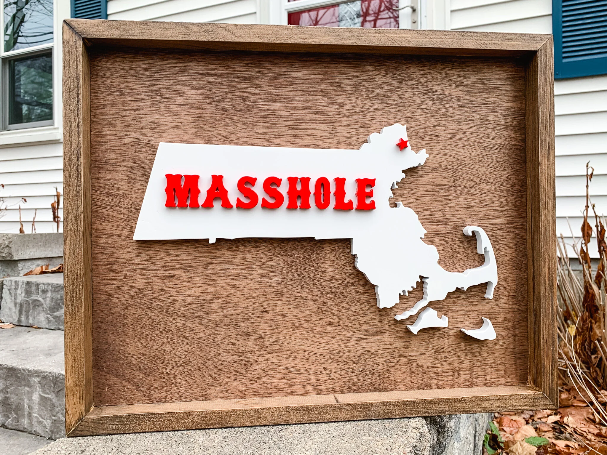 A custom order for a friend from Massachusetts who relocated to New Hampshire.