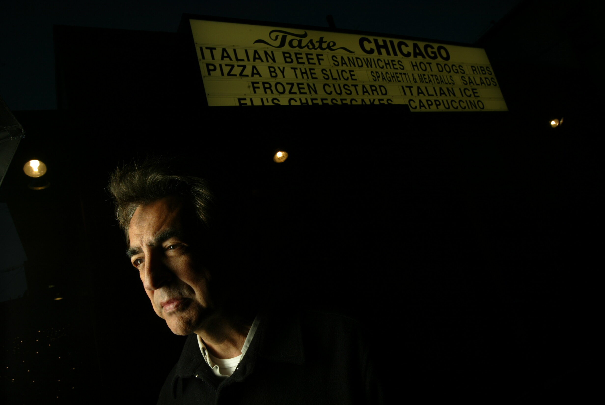  Actor Joe Mantegna outside his restaurant in Burbank.  