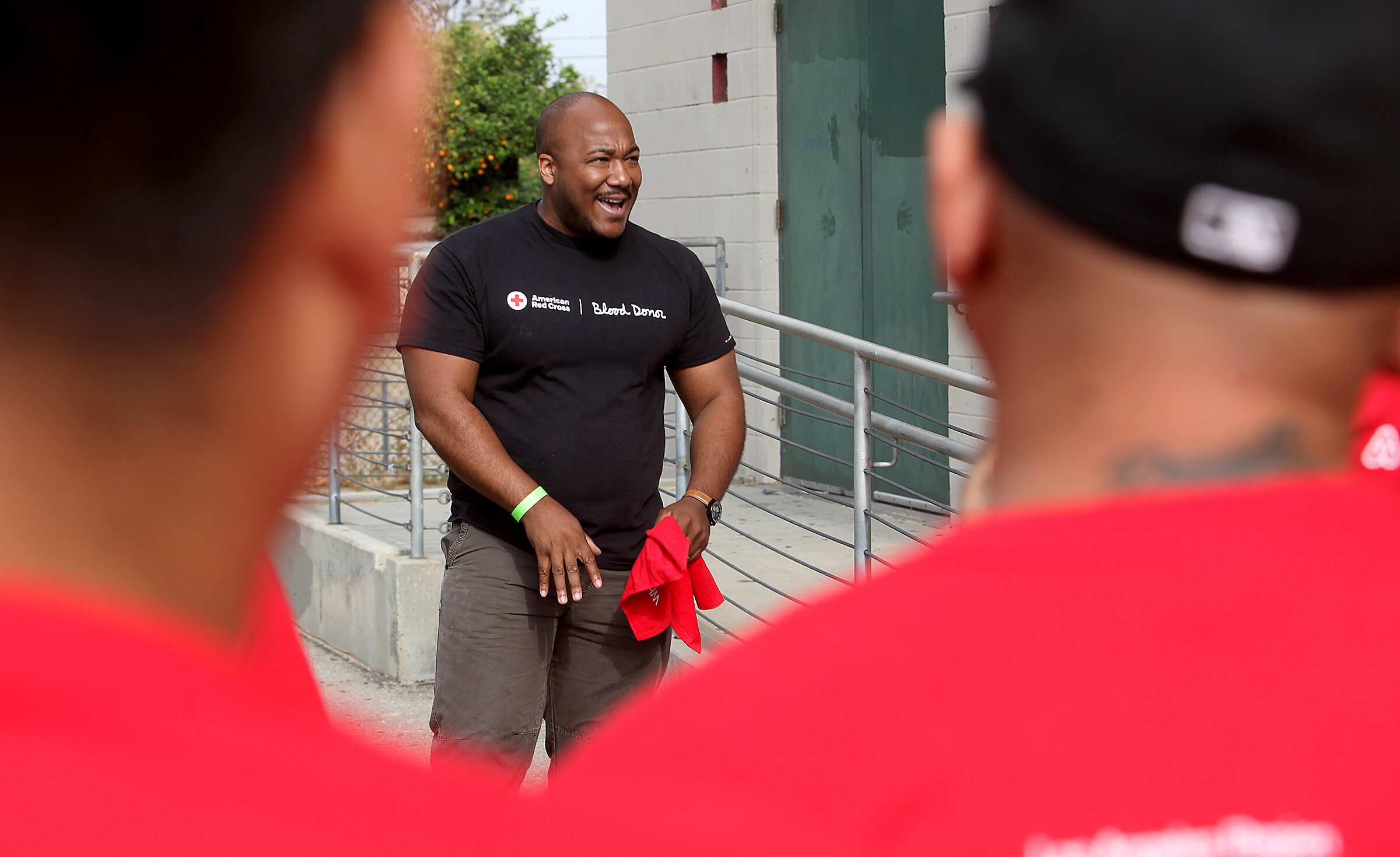  Nedan Rambo of the Red Cross teaches volunteers to install smoke alarms as part of Sound The Alarm, an event where volunteers educate the community about fire alarms and install them free of charge,  in the Panorama City section of Los Angeles, Cali