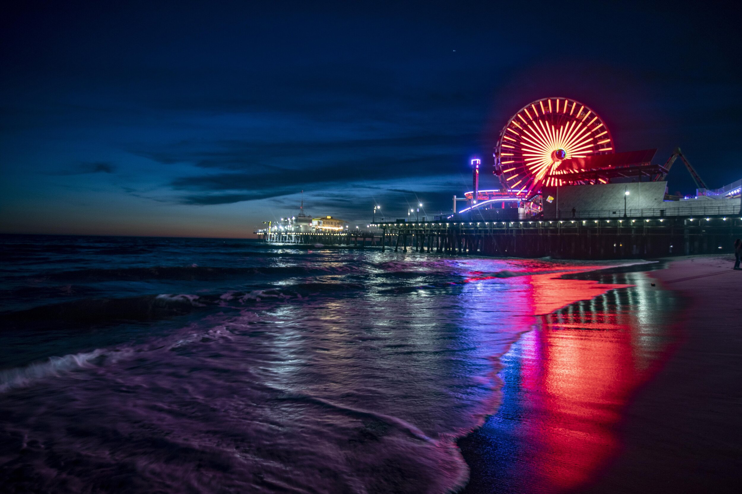  The ferris wheel at the pier at Pacific Park in Santa Monica. 