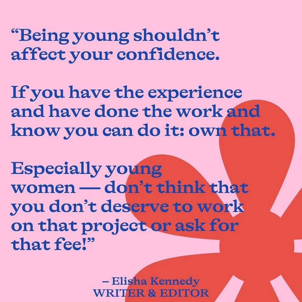 Another absolute gem from our chat with Elisha at @evk_editorial for all the young hustlers out there battling imposter syndrome. Remember - experience trumps age, every day of the week! 
Happy Monday ☀️