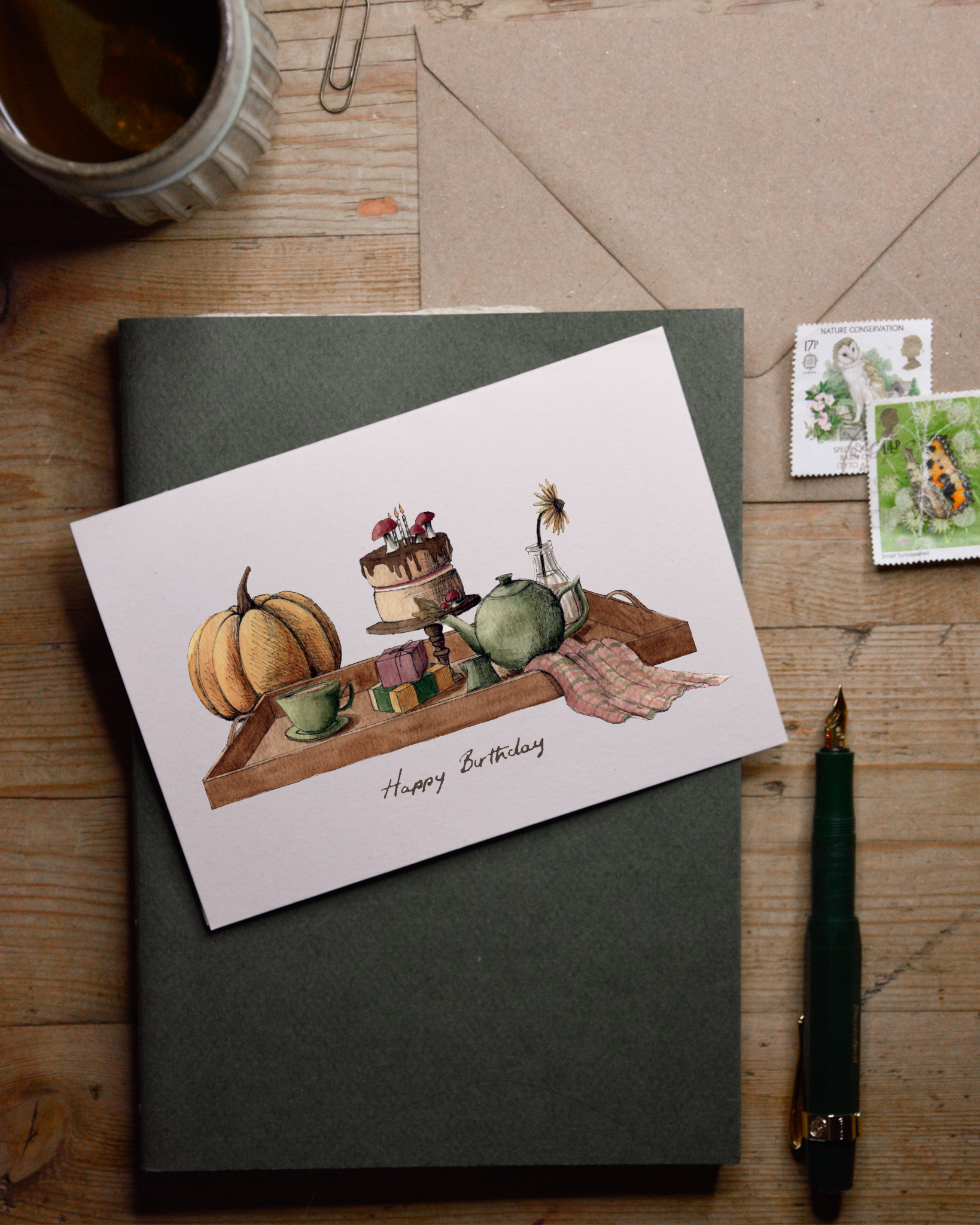 NEW Recycled An Autumn Birthday Card