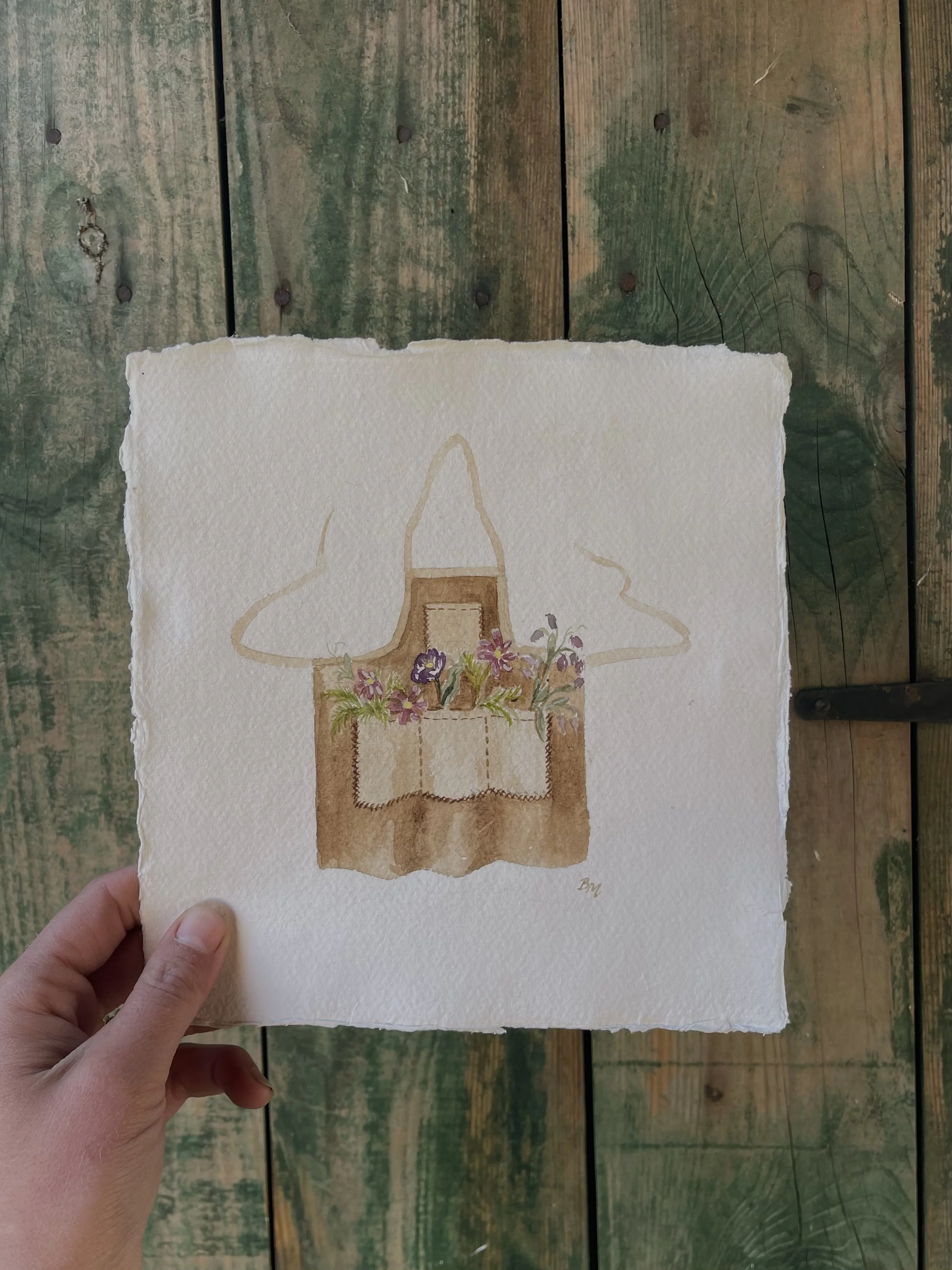 Flower Apron - Slightly marked