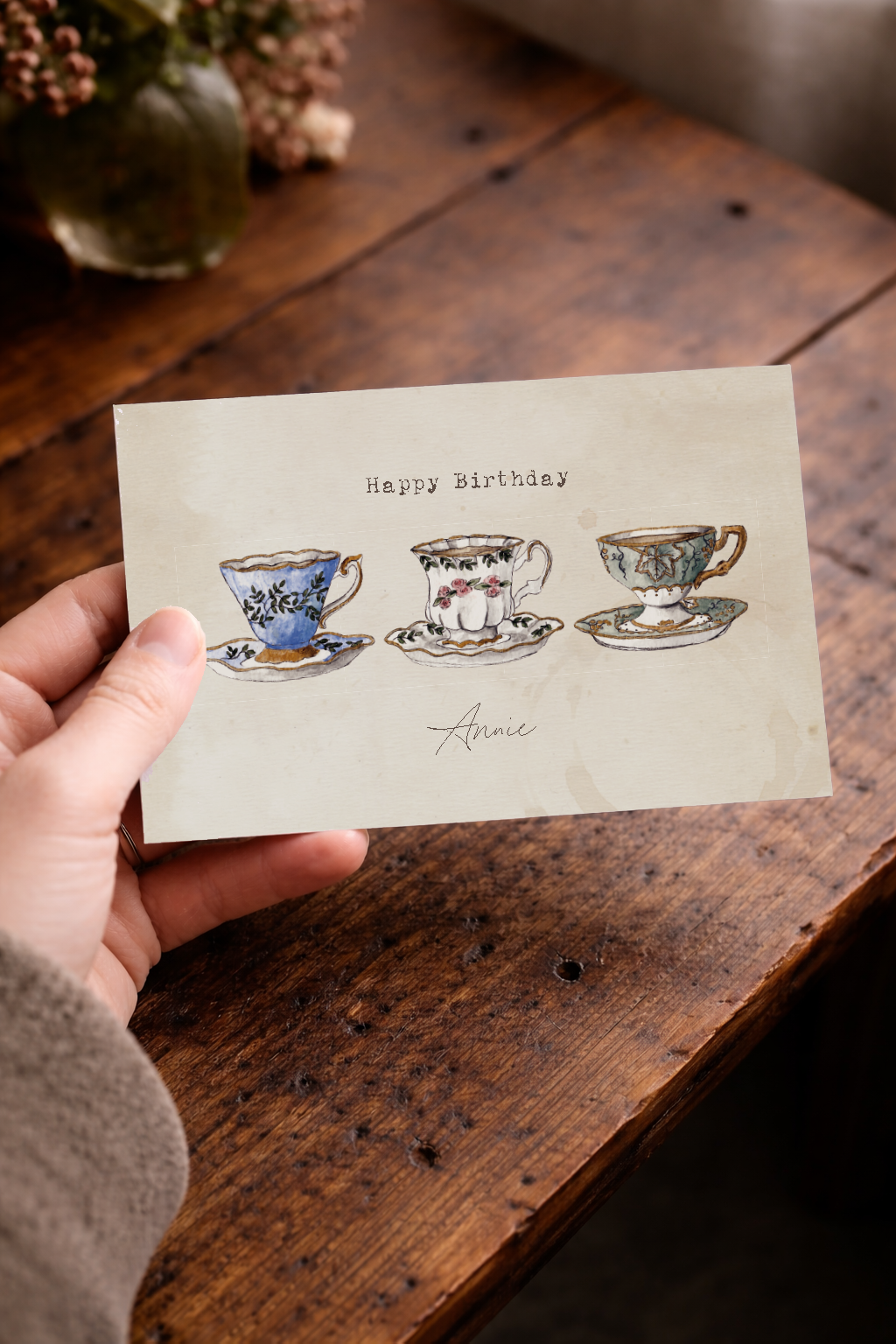 New "A Cup Of Tea Please" Personalised Card