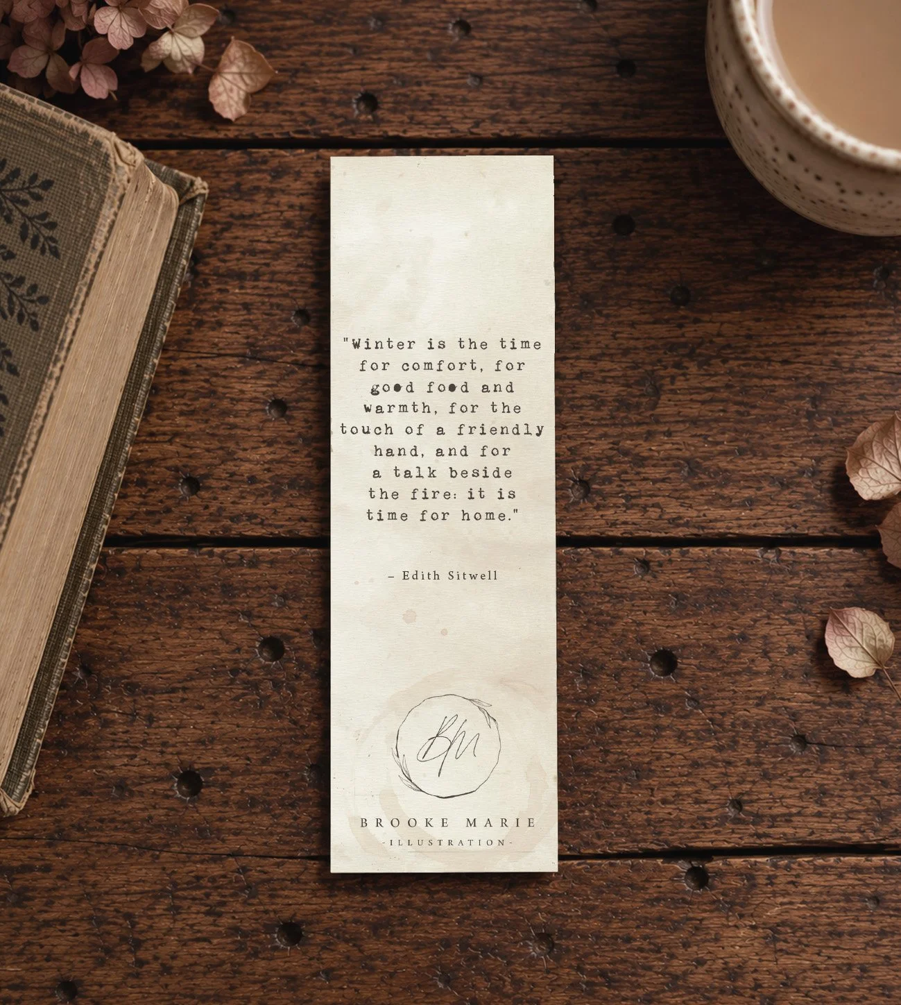 ORANGES AND SNOWDROPS WINTER BOOKMARK.REVERSE.jpg