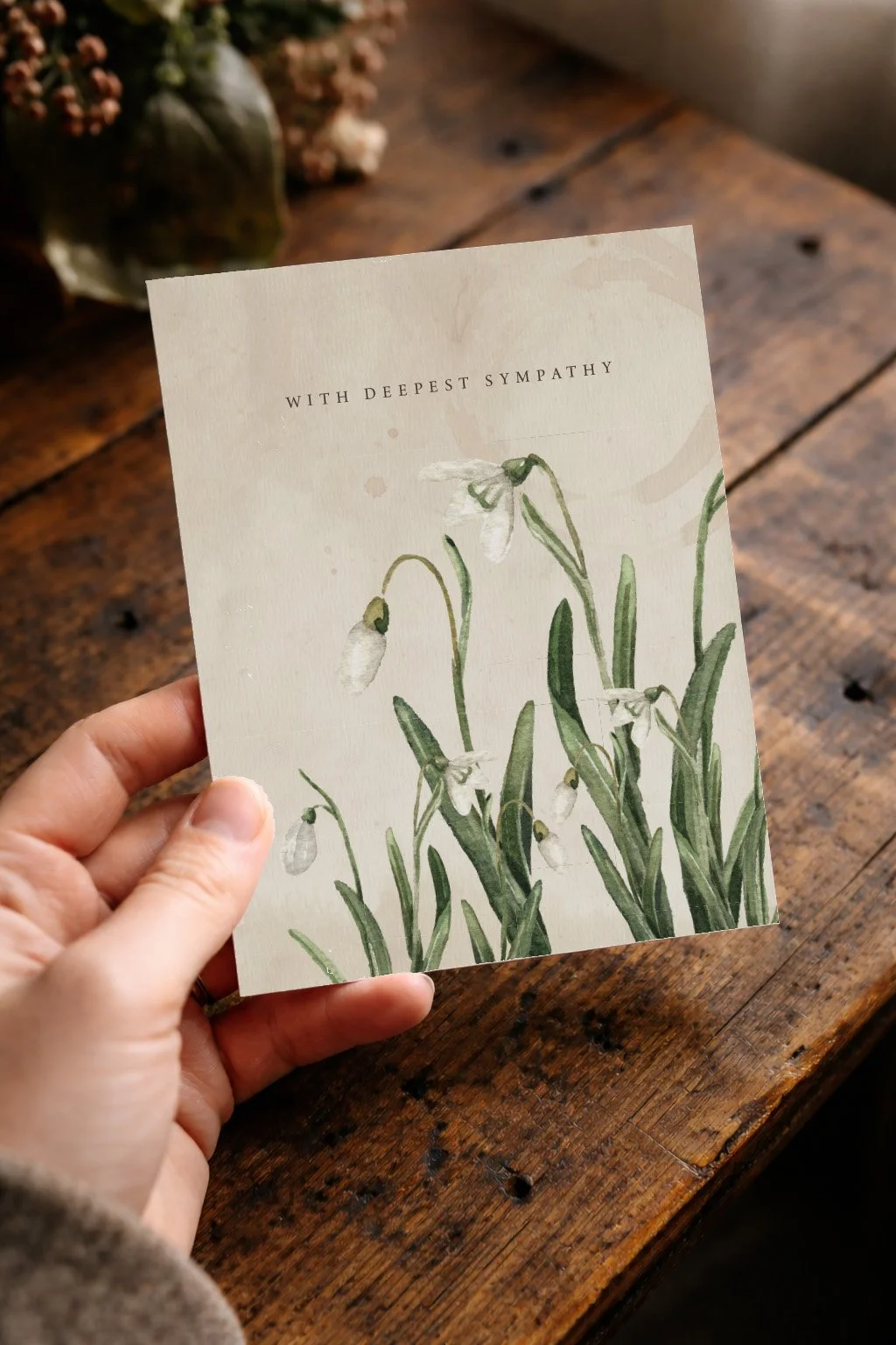 Recycled Straw With Deepest Sympathy - Snowdrop