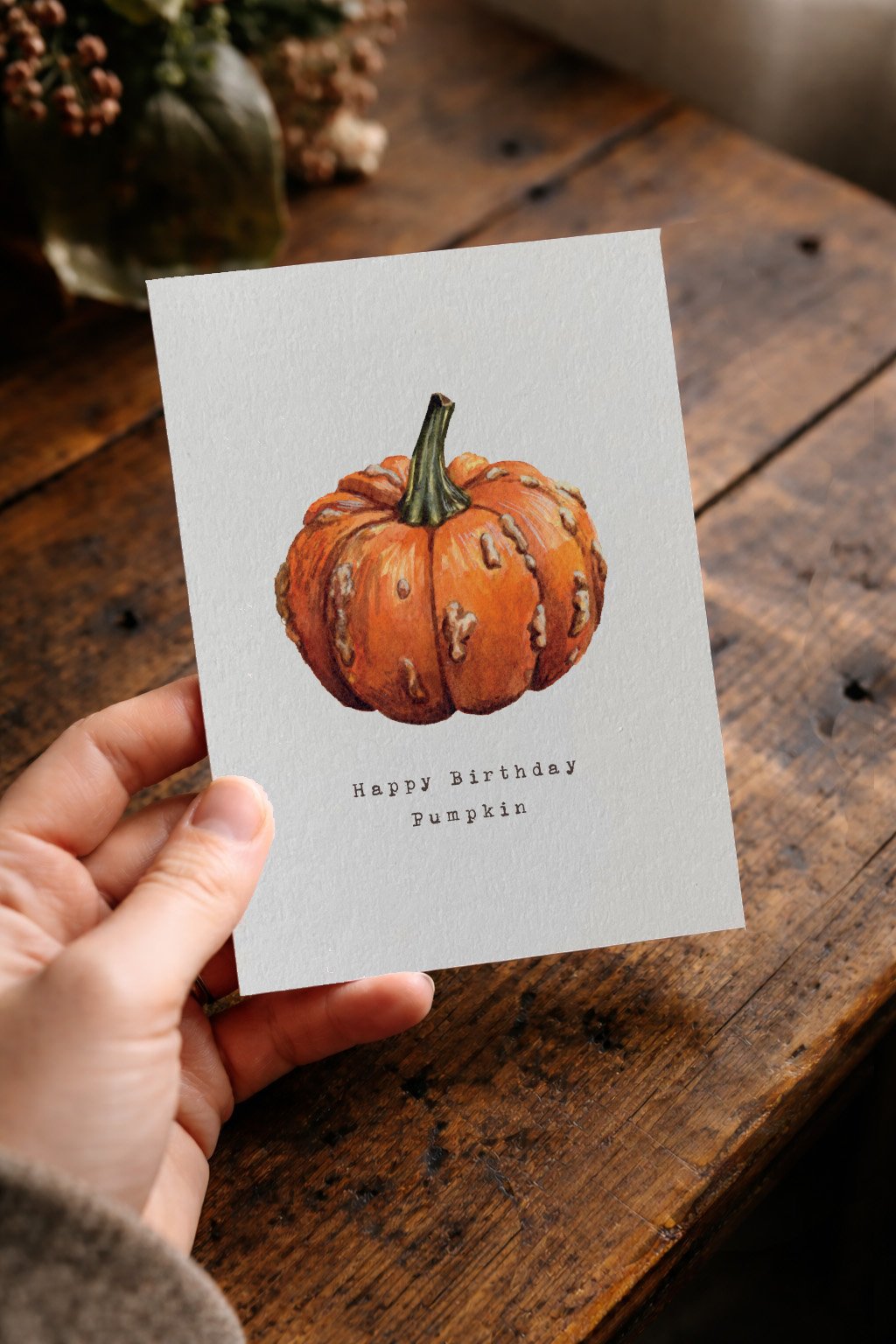 NEW Recycled Happy Birthday Pumpkin Card