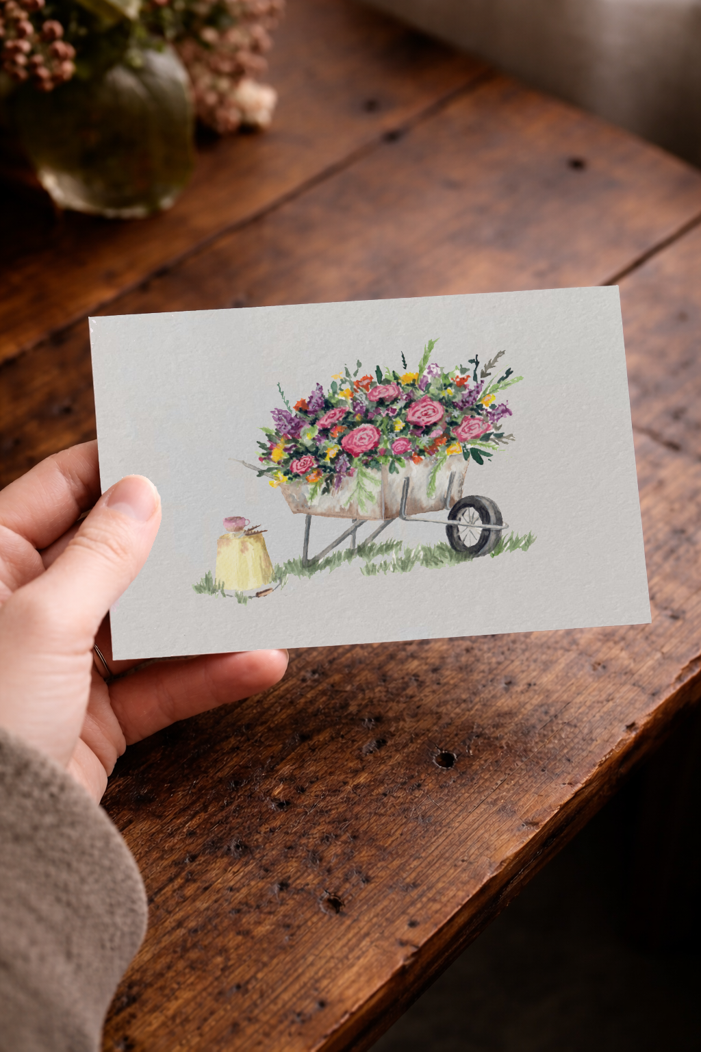 Recycled Straw Flower Harvest Card
