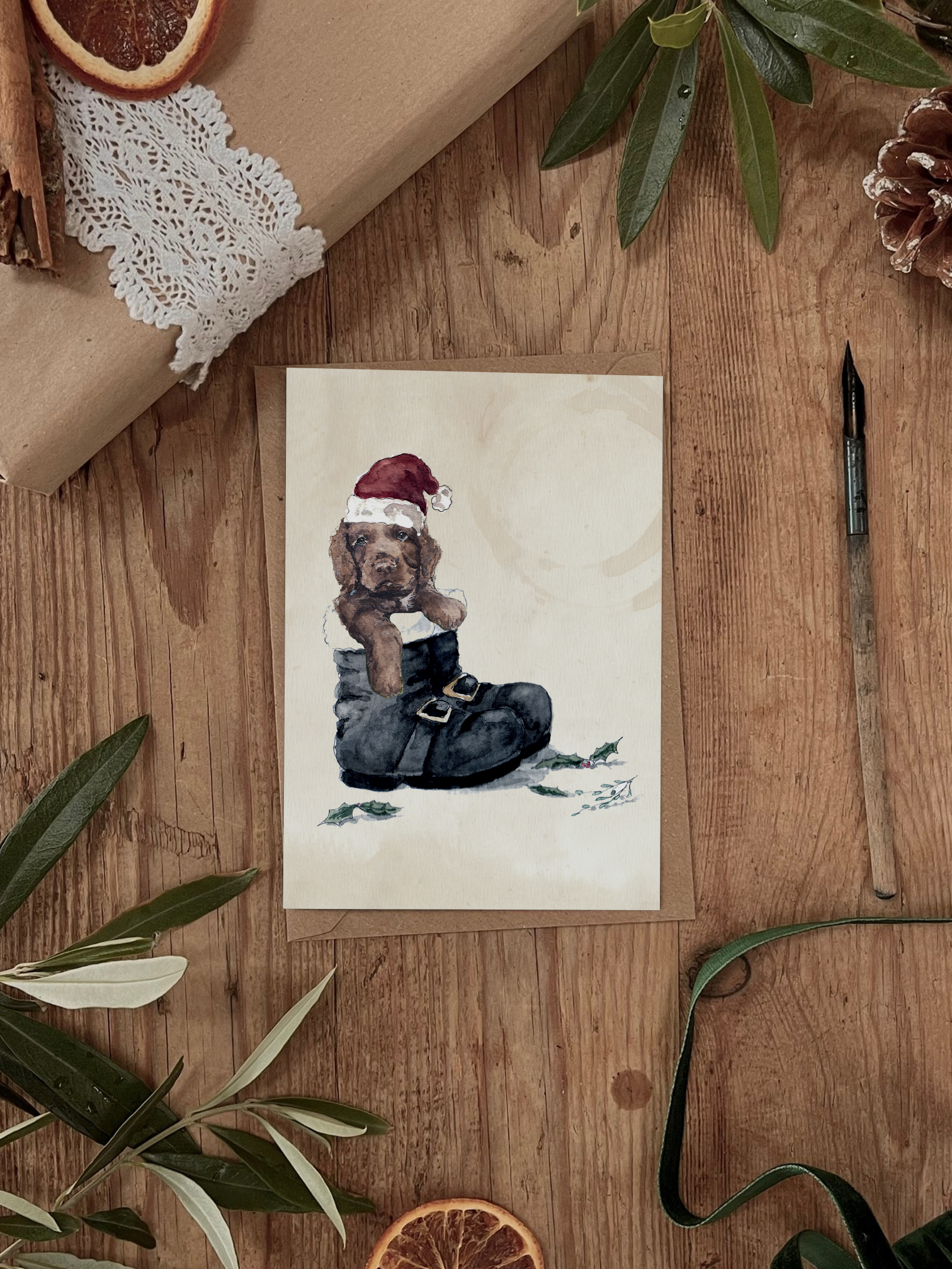 Recycled Straw Buddy Puppy Card