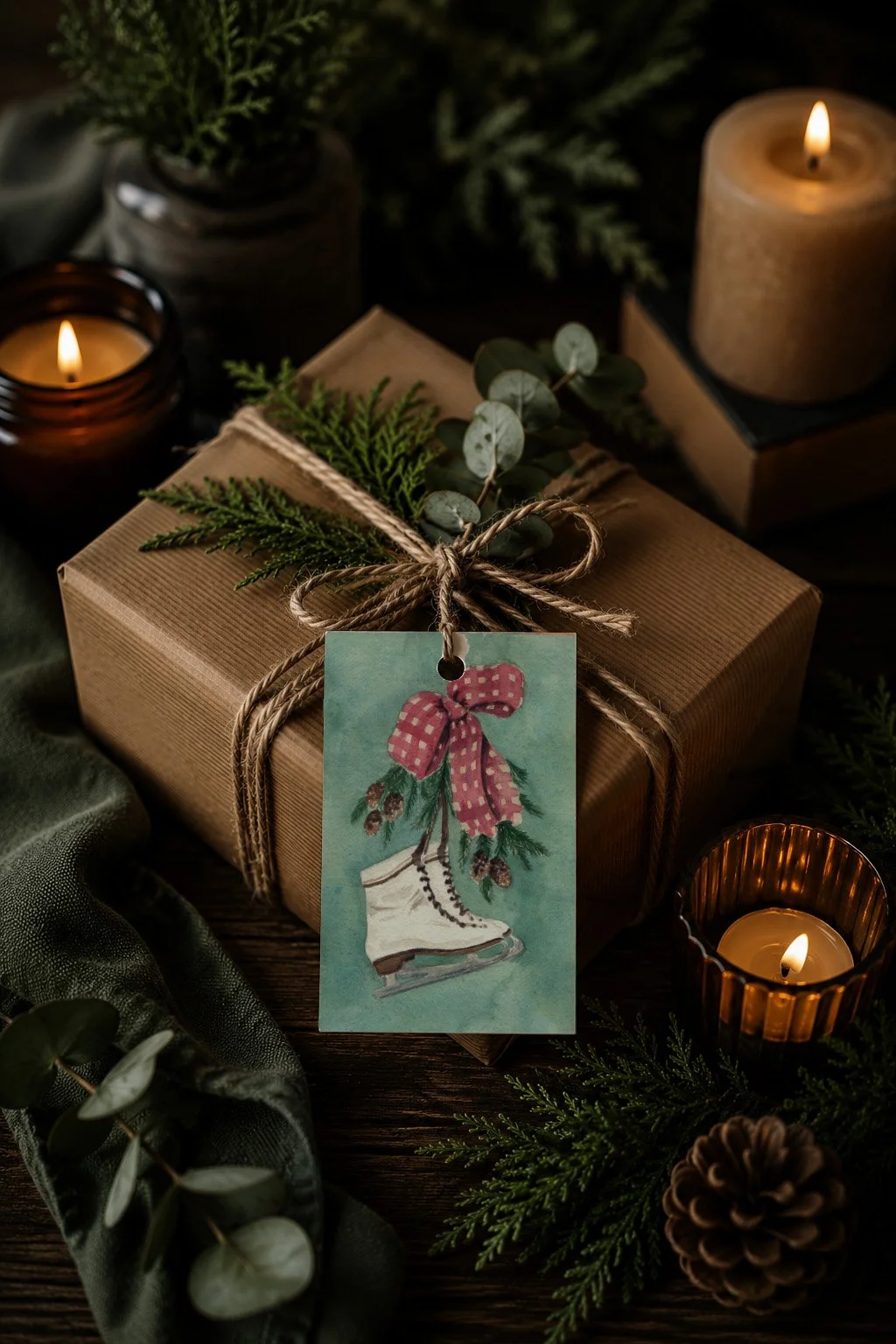 Recycled Winter Skates Gift Tag