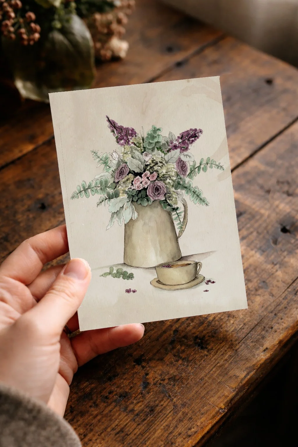 Recycled Straw May Bouquet Card