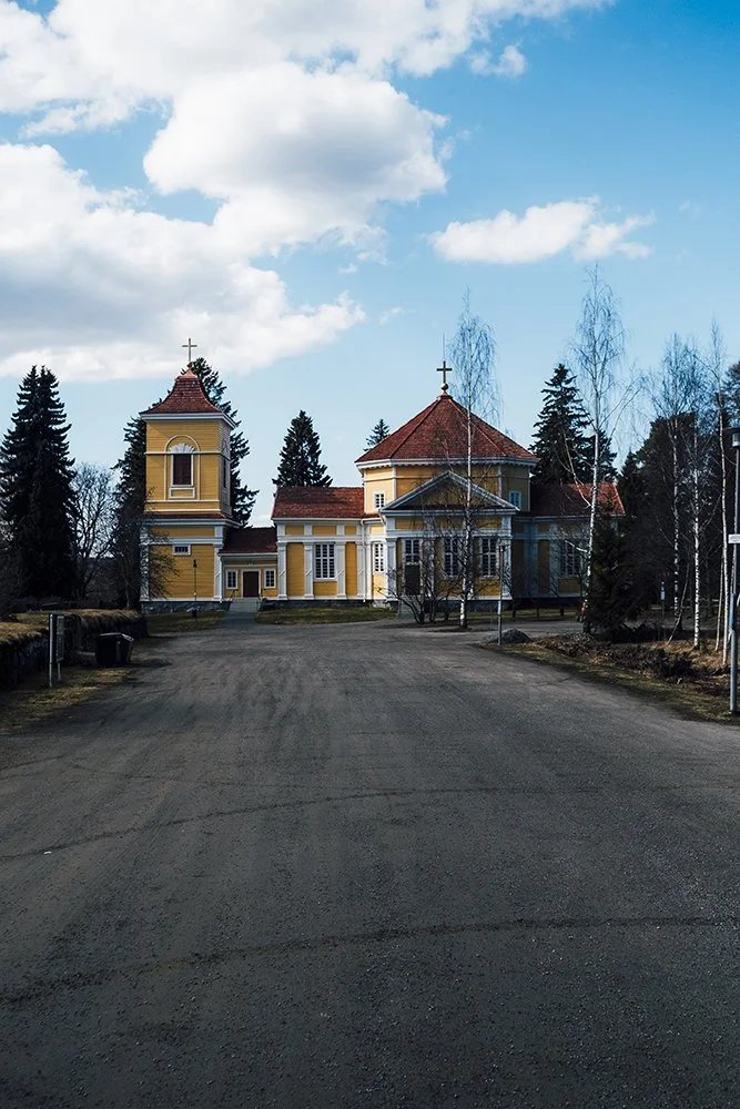 Sahalahden kirkko. Valokuvia Sahalahdelta