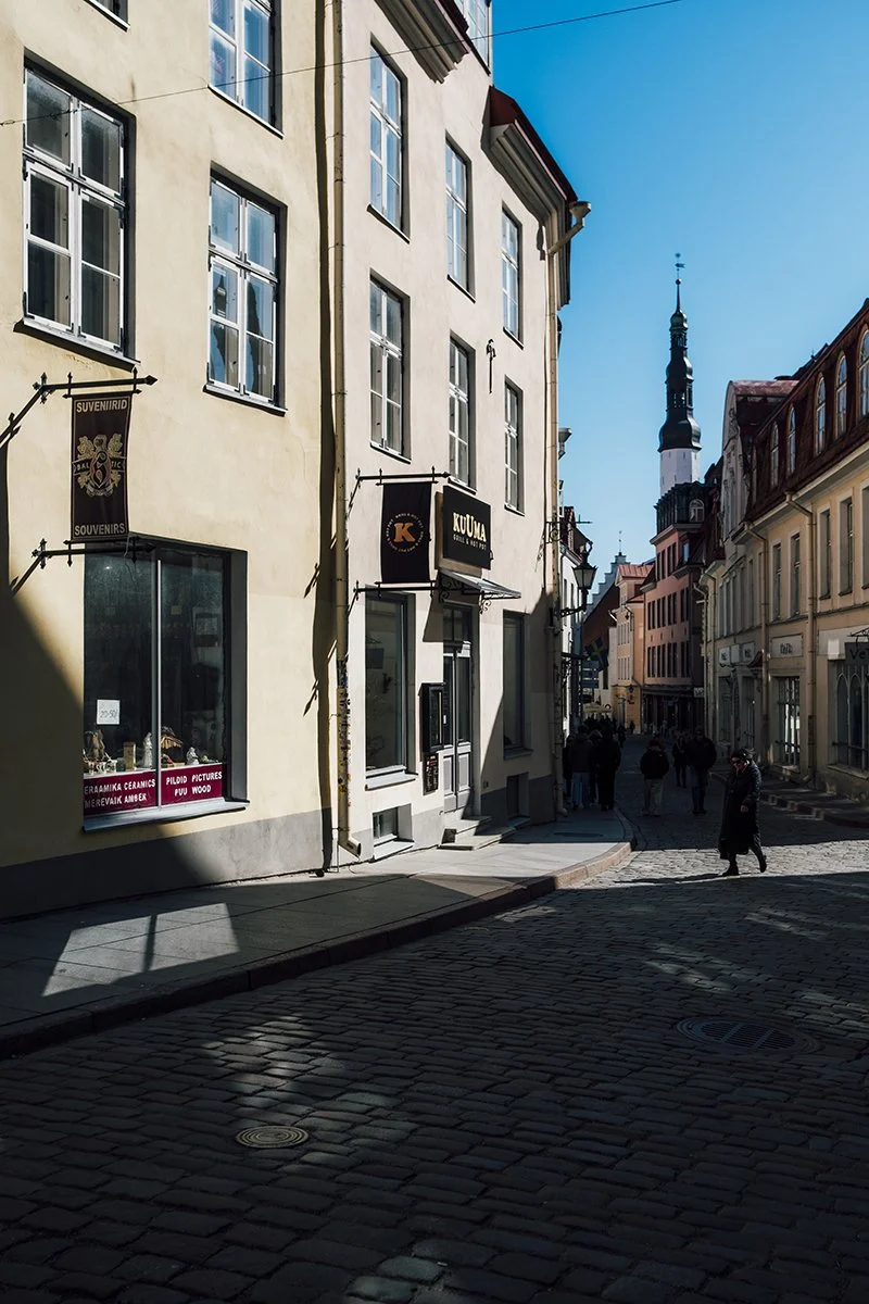 Photography alley in old town Tallinn Estonia