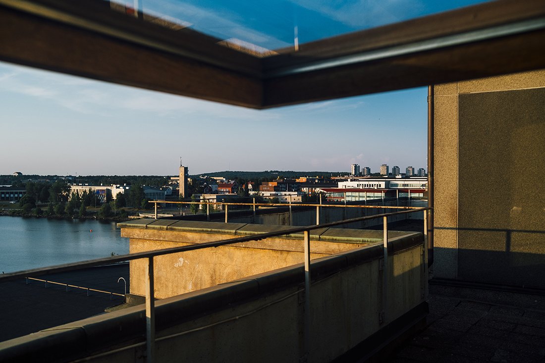 utsikt från hotellrum över Luleå