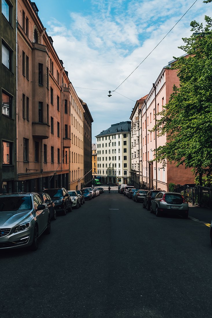 Valokuva Tarkk´ampujankadulta Helsingistä.