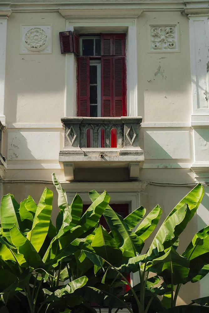 Abandoned window and beautiful sunshine in Rodos