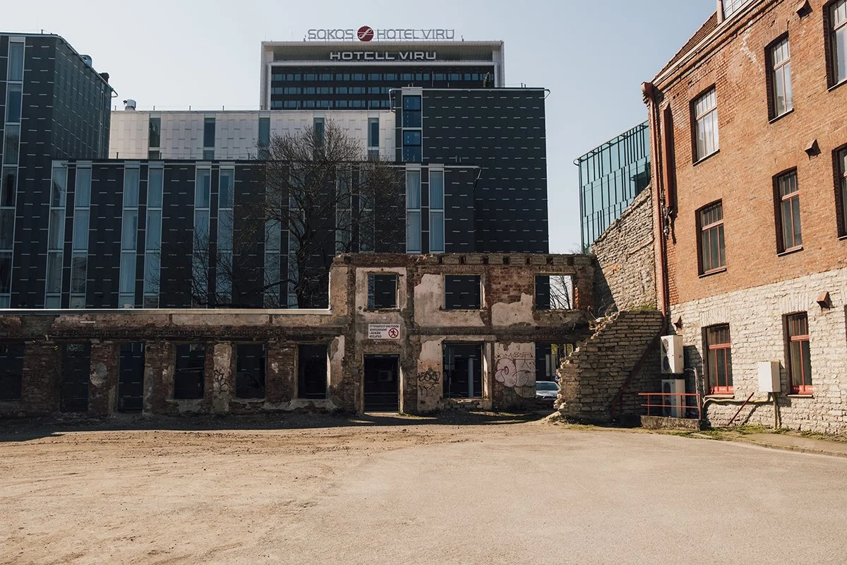 Old and new in Tallinn Estonia. Photo from Hotel Viru in Estonia