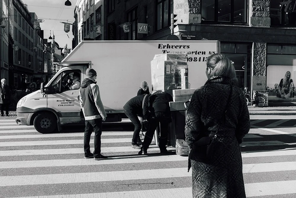 Moment in the streets of Copenhagen in Denmark