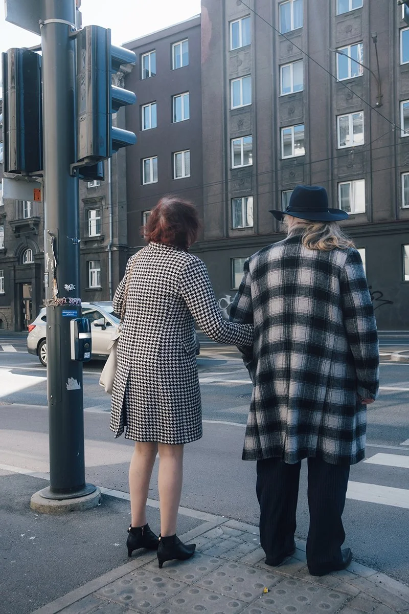 Street Photography from Estonia. Woman and man in Tallinn.