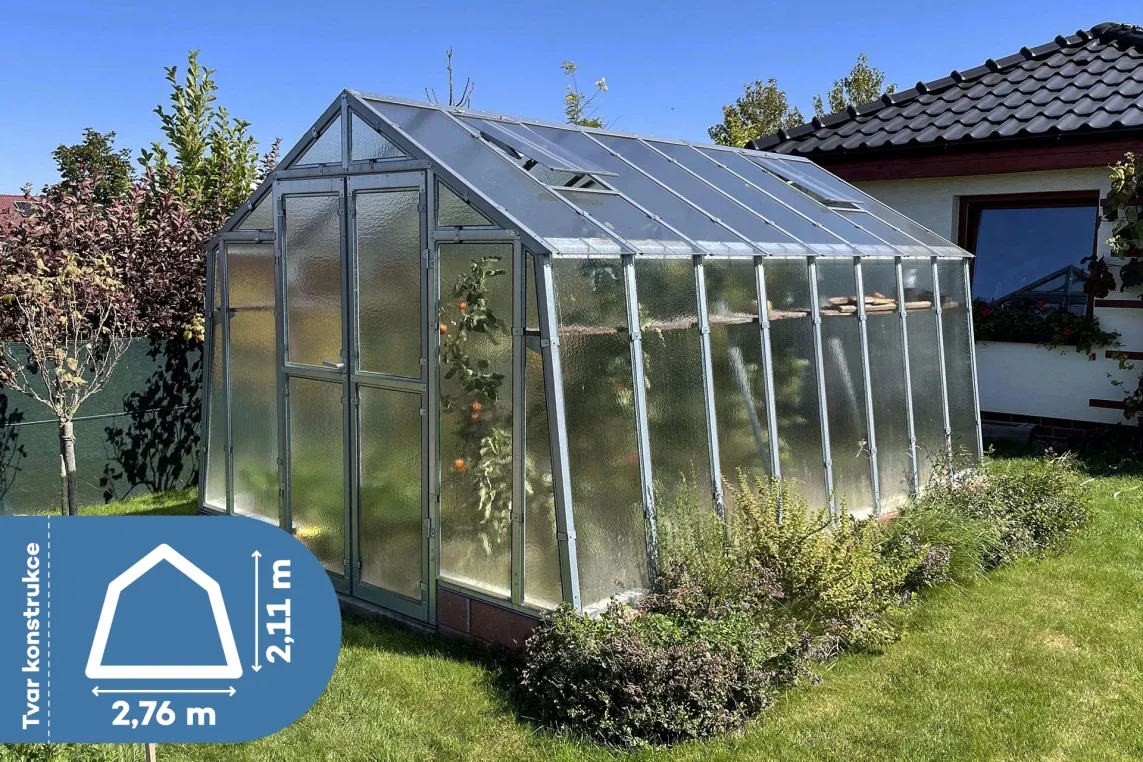 Skleník Variant K šířky 2,76 m od českého výrobce Limes
