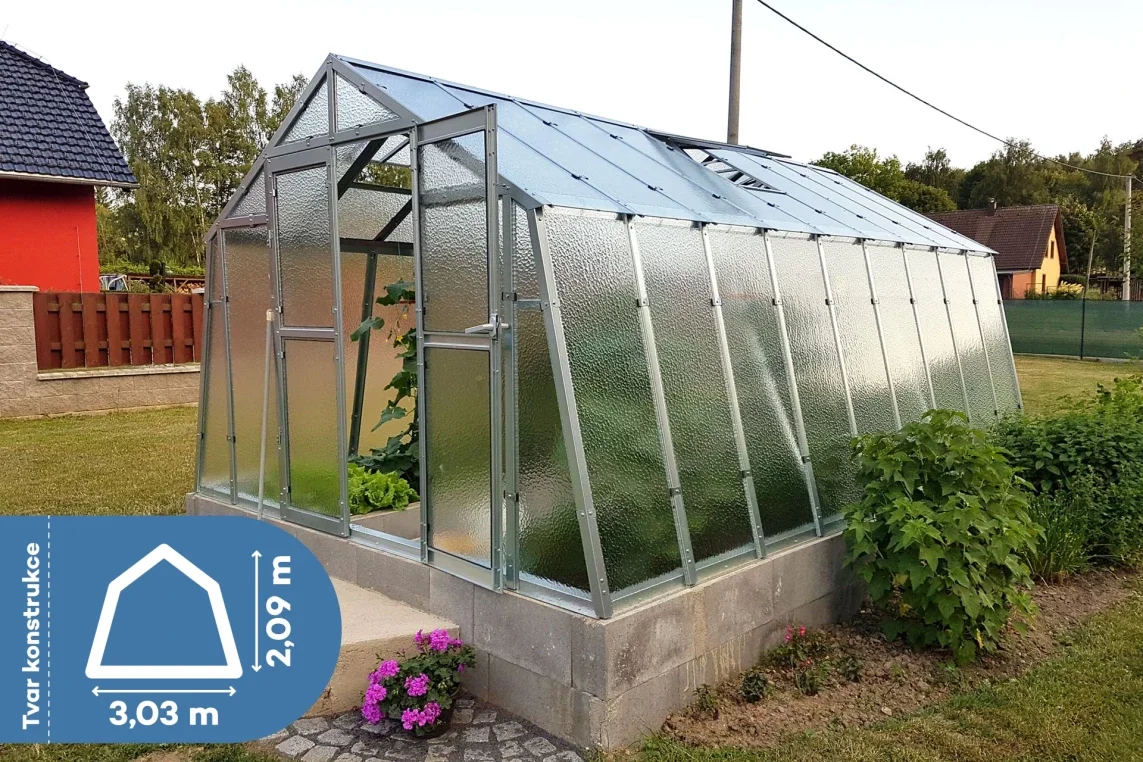 Skleník Variant L šířky 3,03 m od českého výrobce Limes