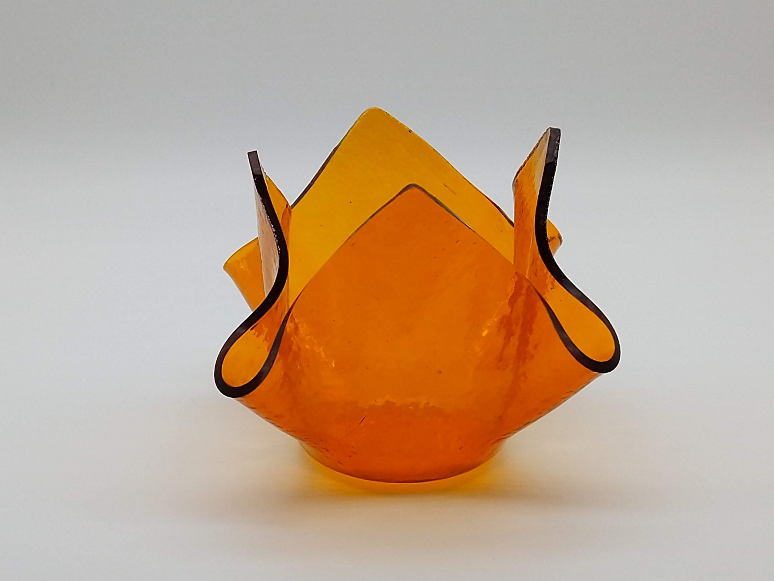 Orange candle holder, Glass art, Candle holder, Glass candle holder, Unique gift ideas