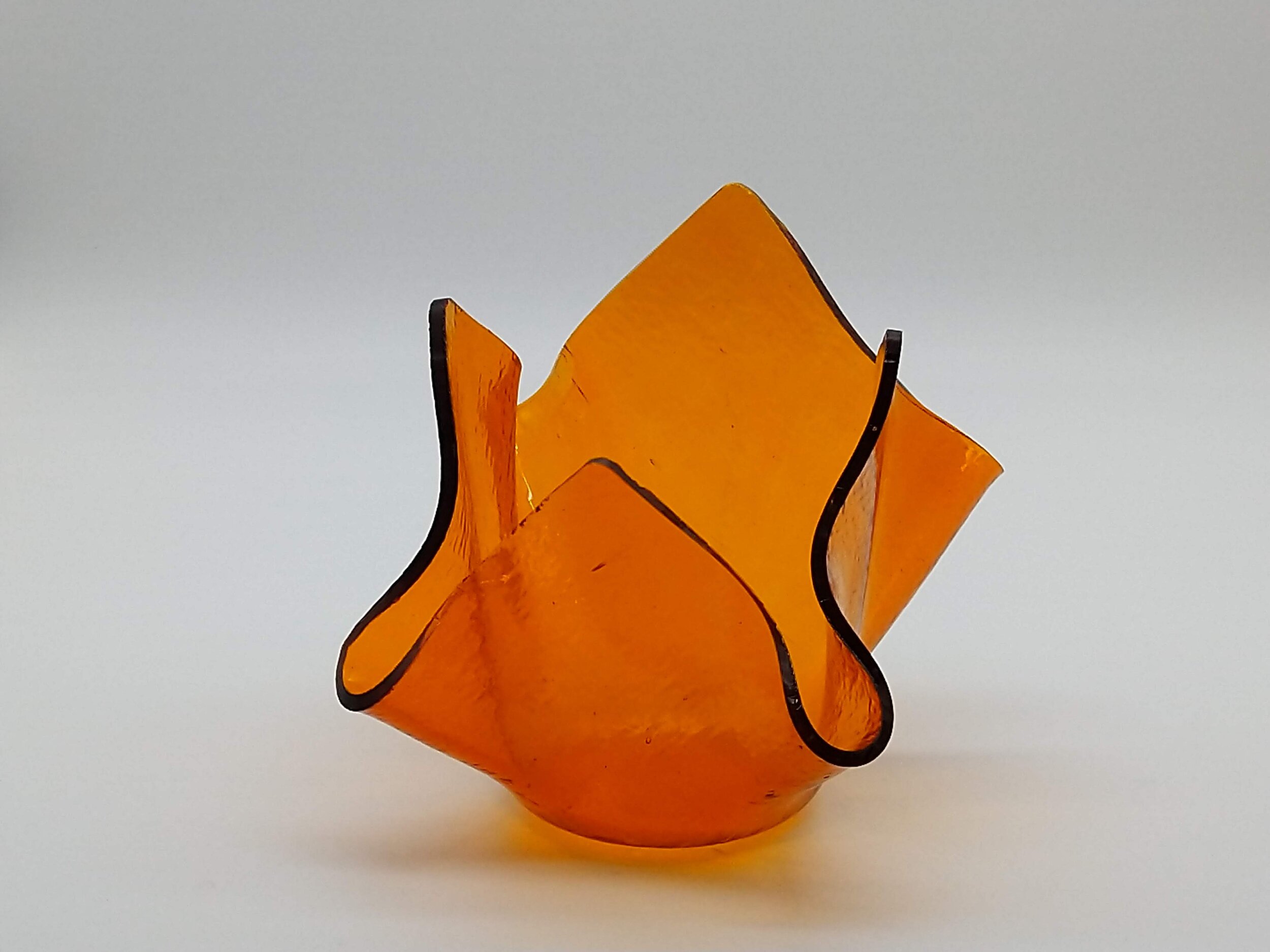 Orange candle holder, Glass art, Candle holder, Glass candle holder, Unique gift ideas