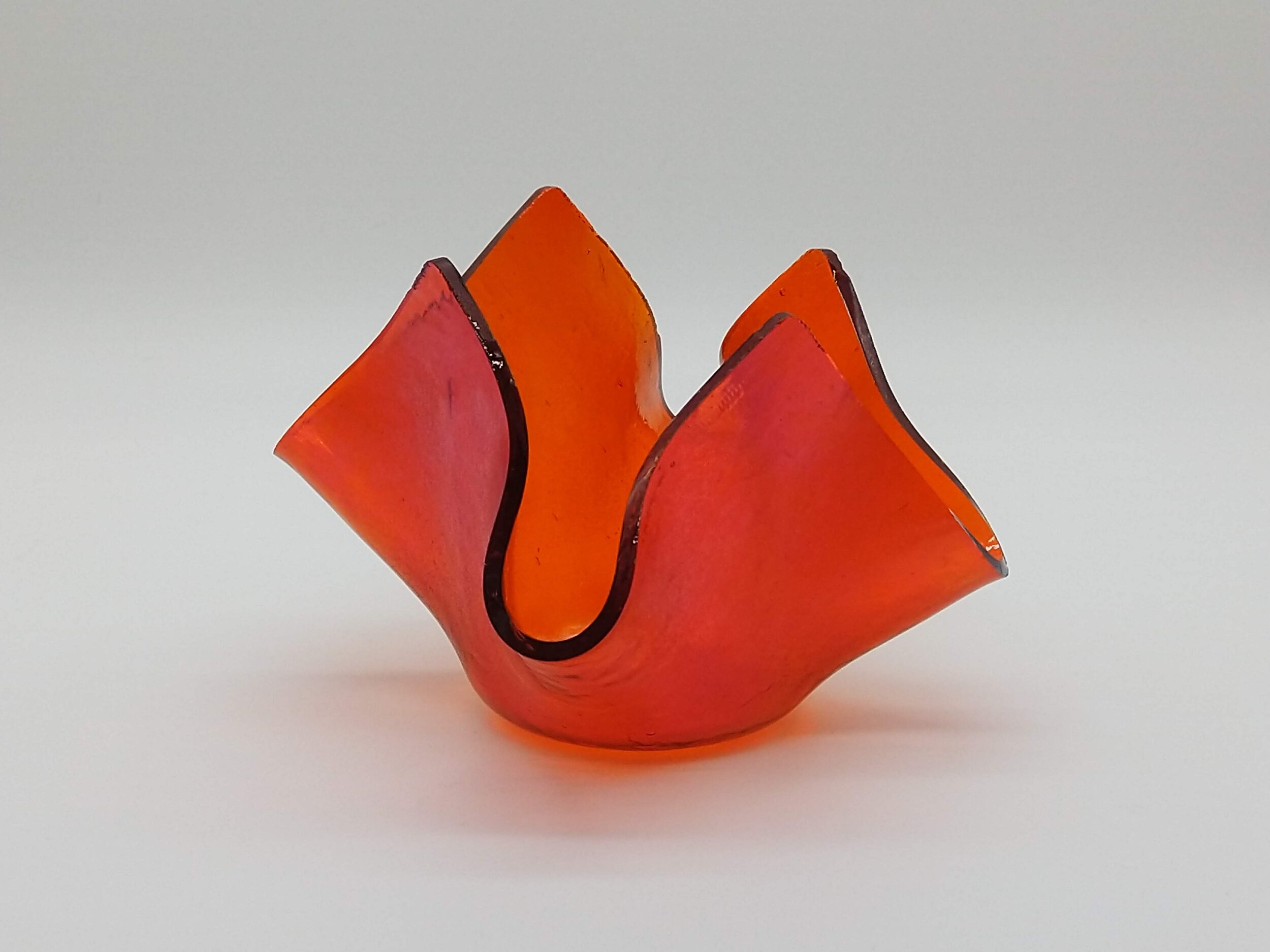 Orange candle holder, Glass art, Candle holder, Glass candle holder, Unique gift ideas