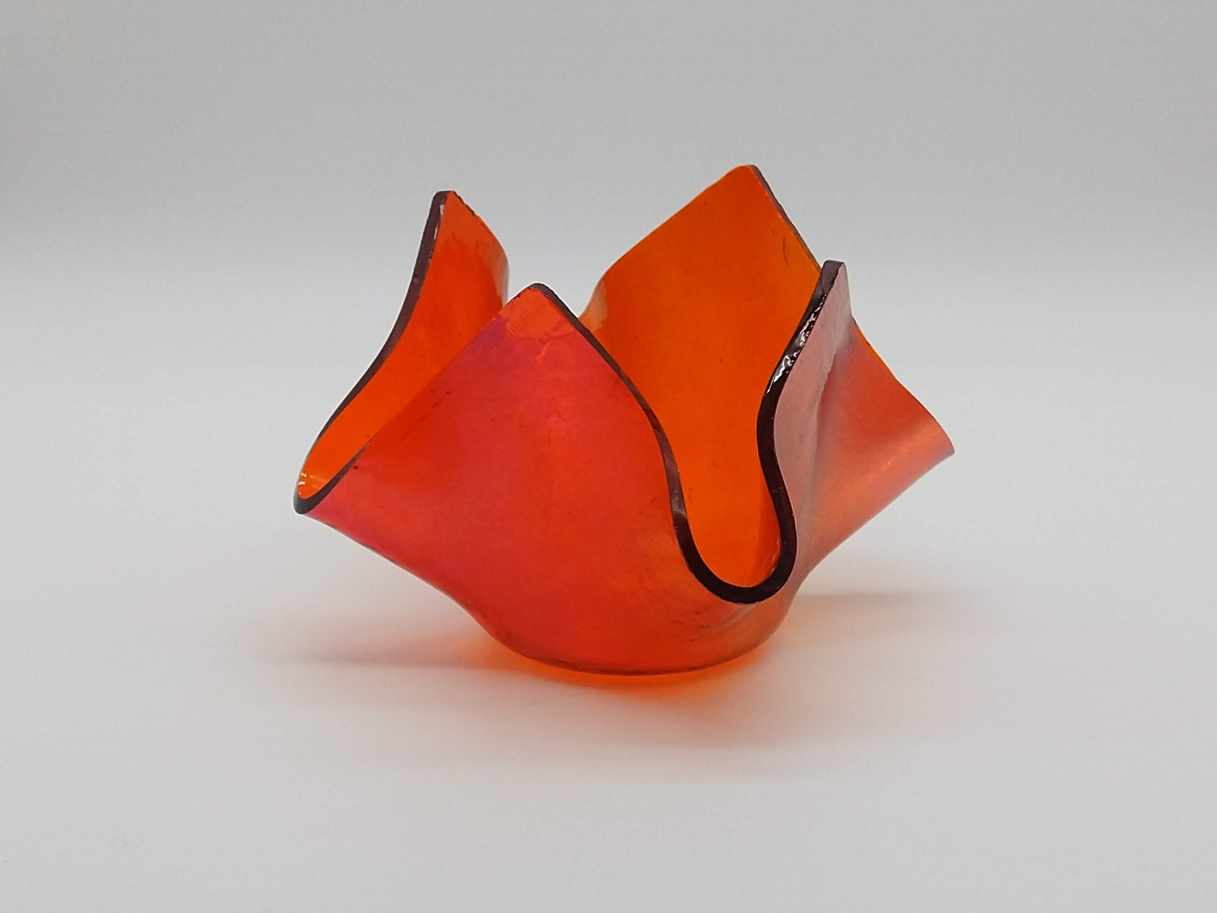 Orange candle holder, Glass art, Candle holder, Glass candle holder, Unique gift ideas