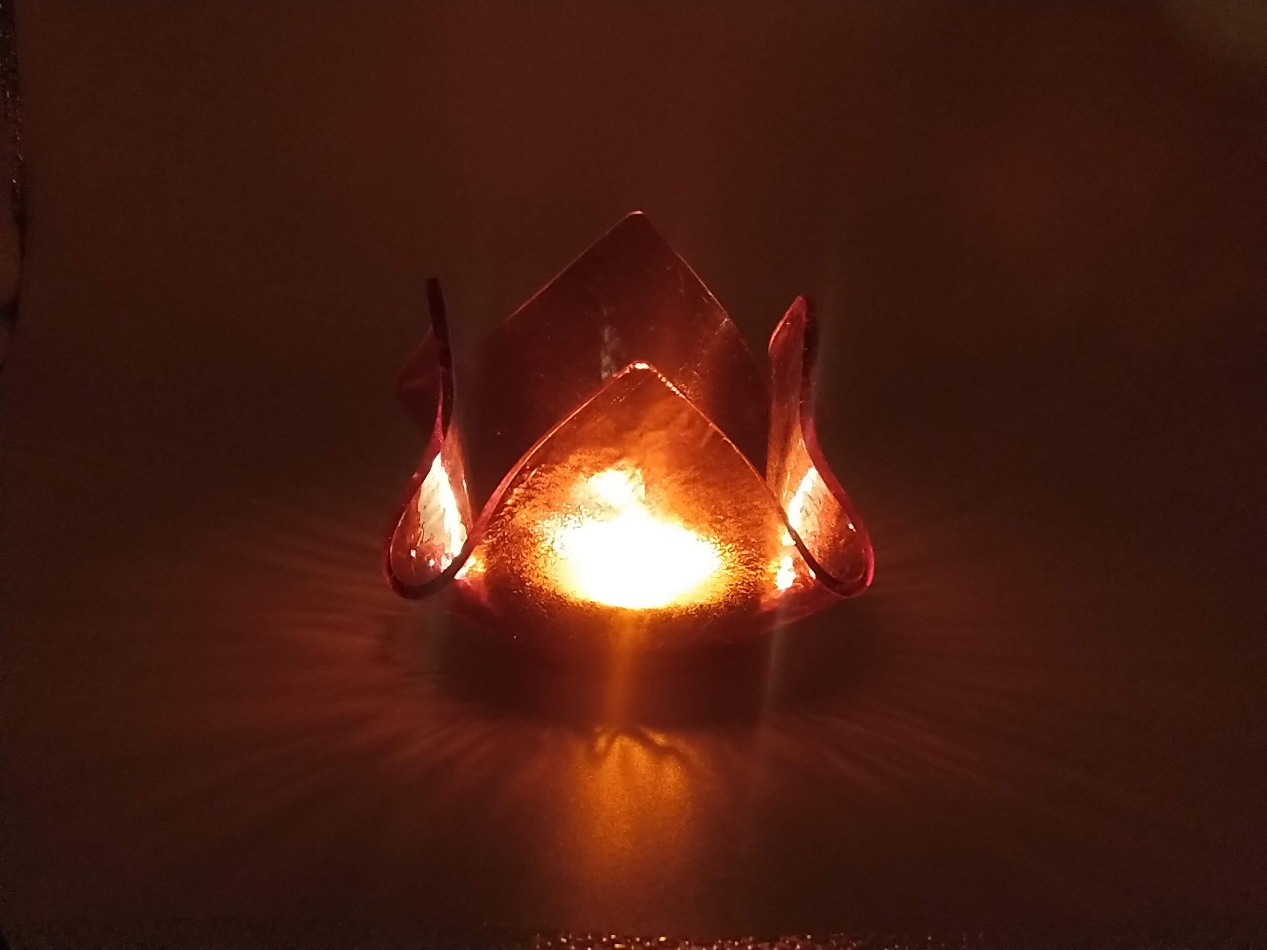 Orange candle holder, Glass art, Candle holder, Glass candle holder, Unique gift ideas